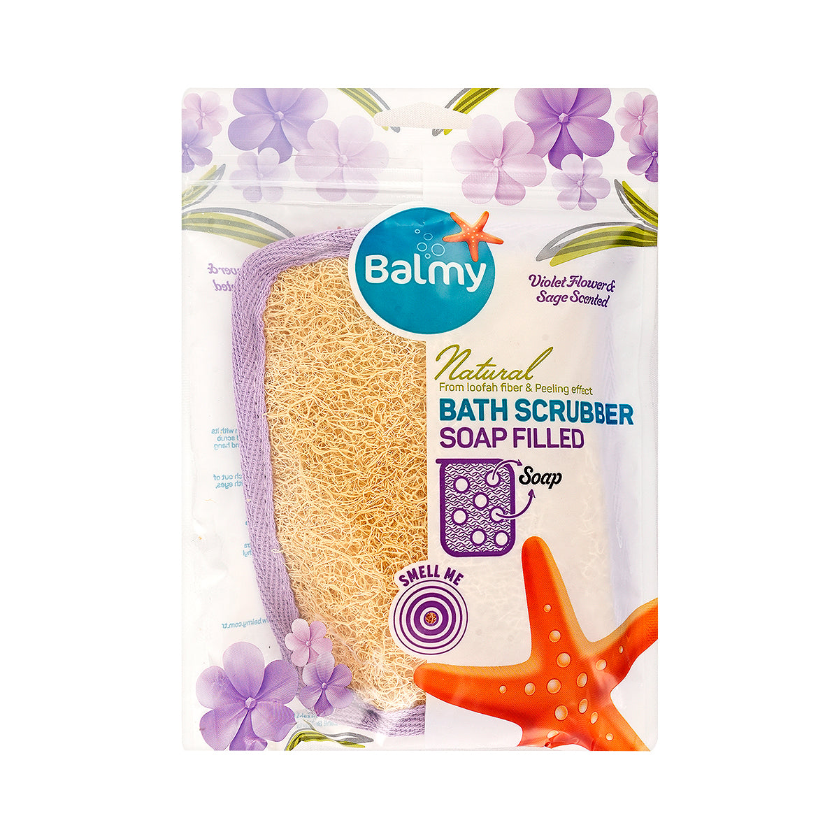 1-Balmy Natural Soap Filled Bath Scrubber