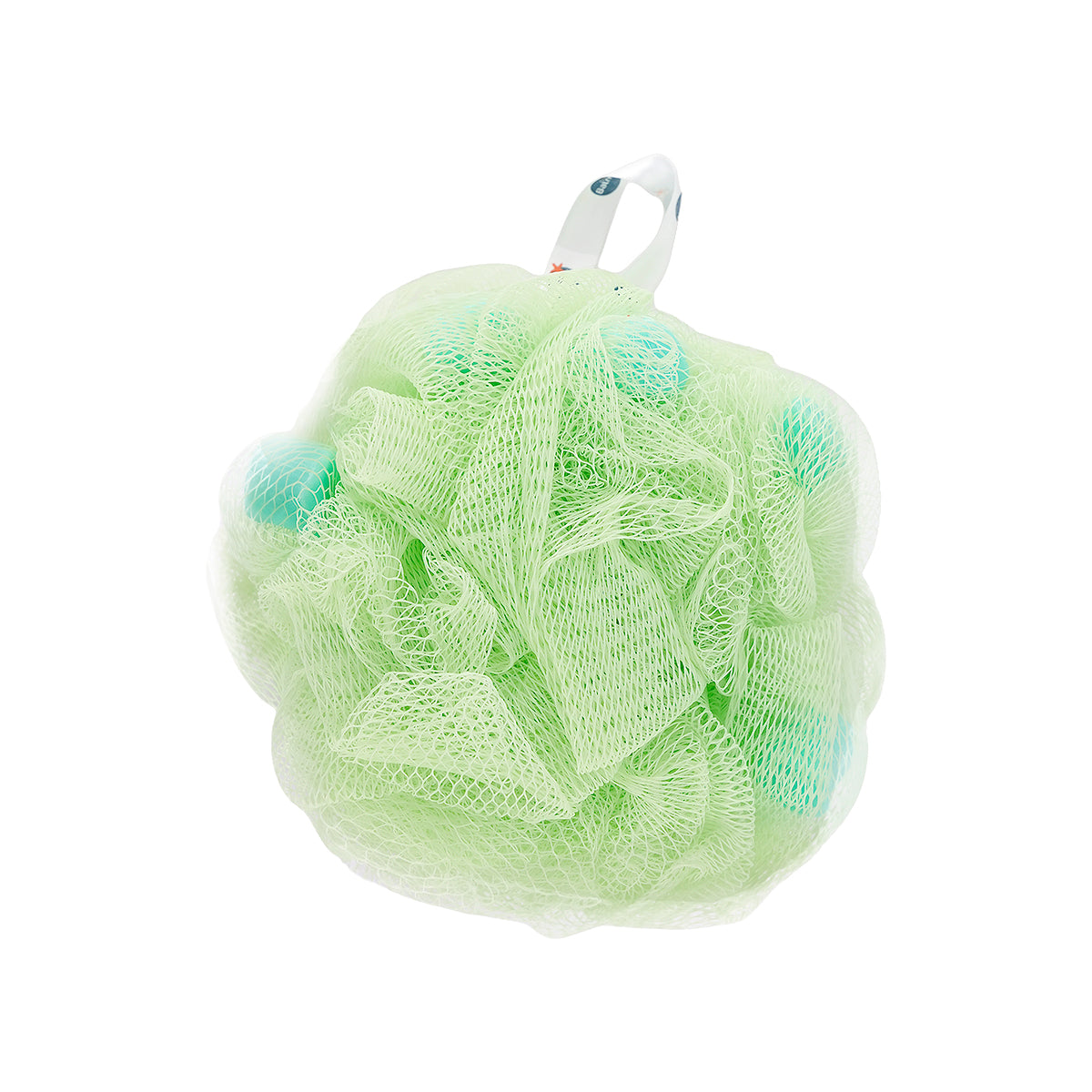 1-Balmy Bath Pouf With White Soap Pieces-Olive Blossom