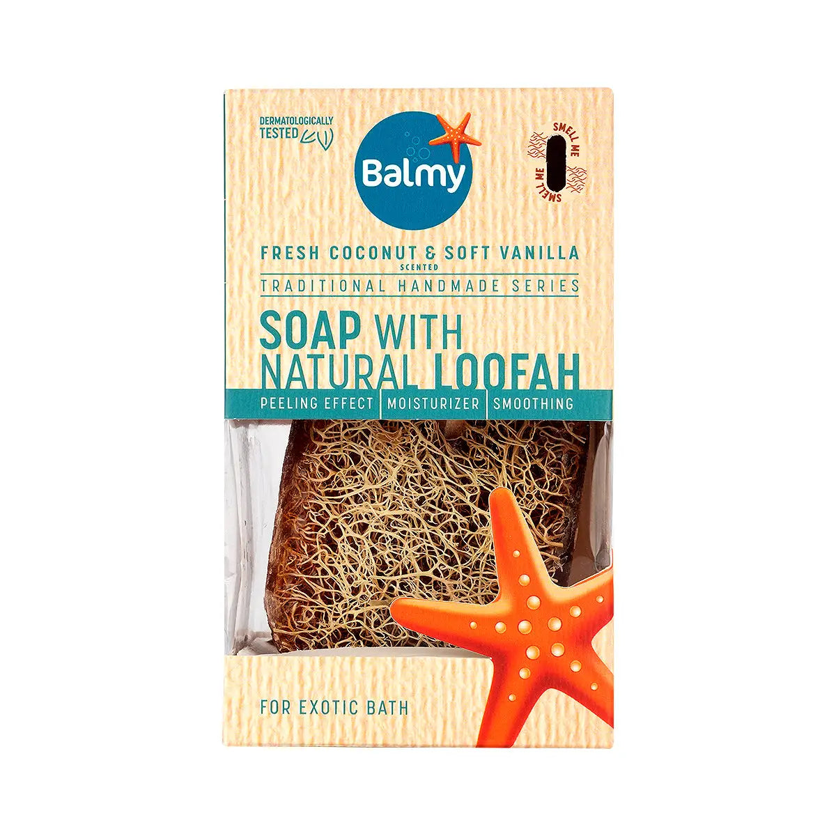 4-Balmy Soap With Natural Loofah 125g-F.Coconut & Soft Vanilla +3