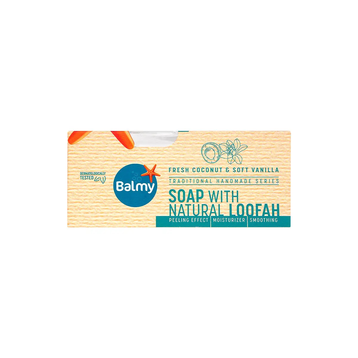 7-Balmy Soap With Natural Loofah 125g-F.Coconut & Soft Vanilla +6