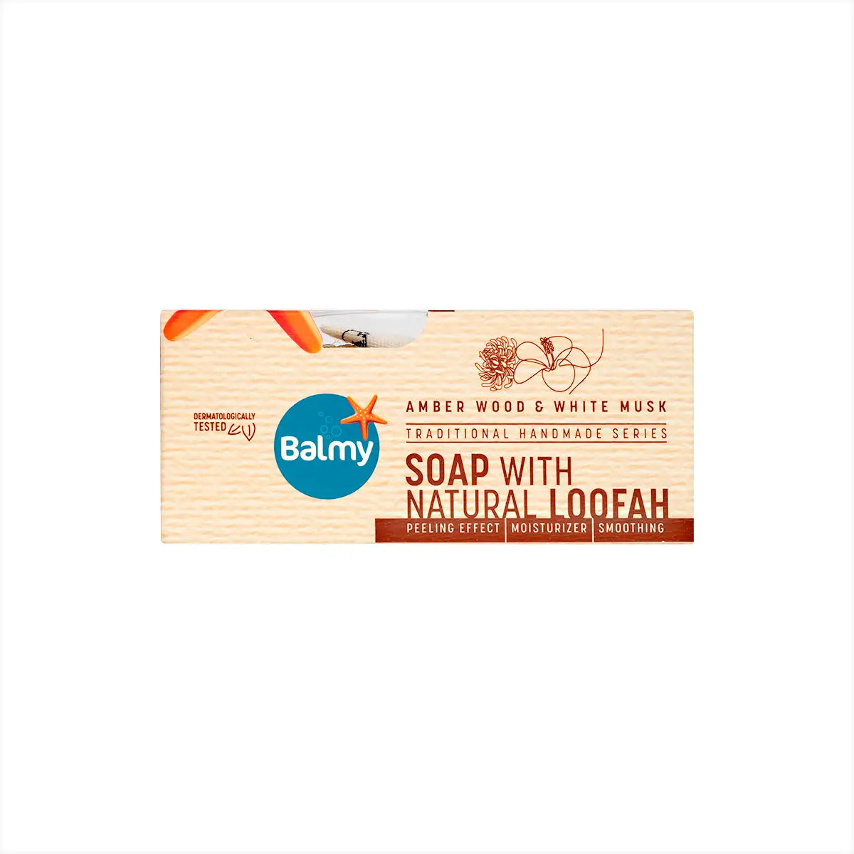 Balmy Soap With Natural Loofah 125g-Amber Wood & White Musk