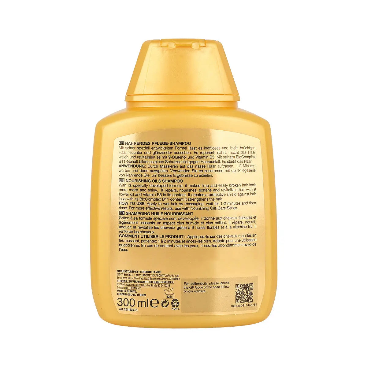 Bioxcin Nourishing Oils Shampoo For Hair Loss 300mL