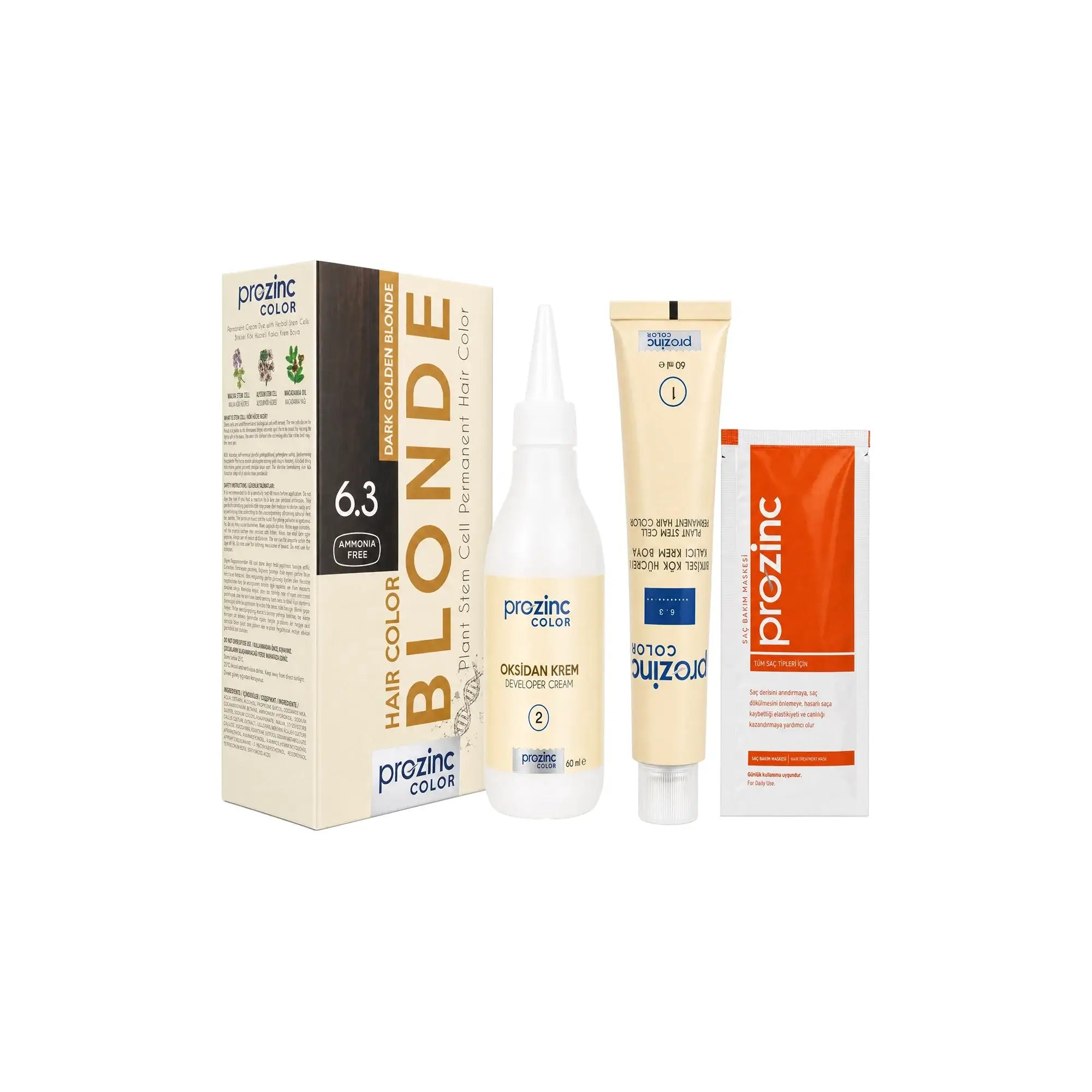 60976-Prozinc Hair Color 6.3-Dark Golden Blonde +5