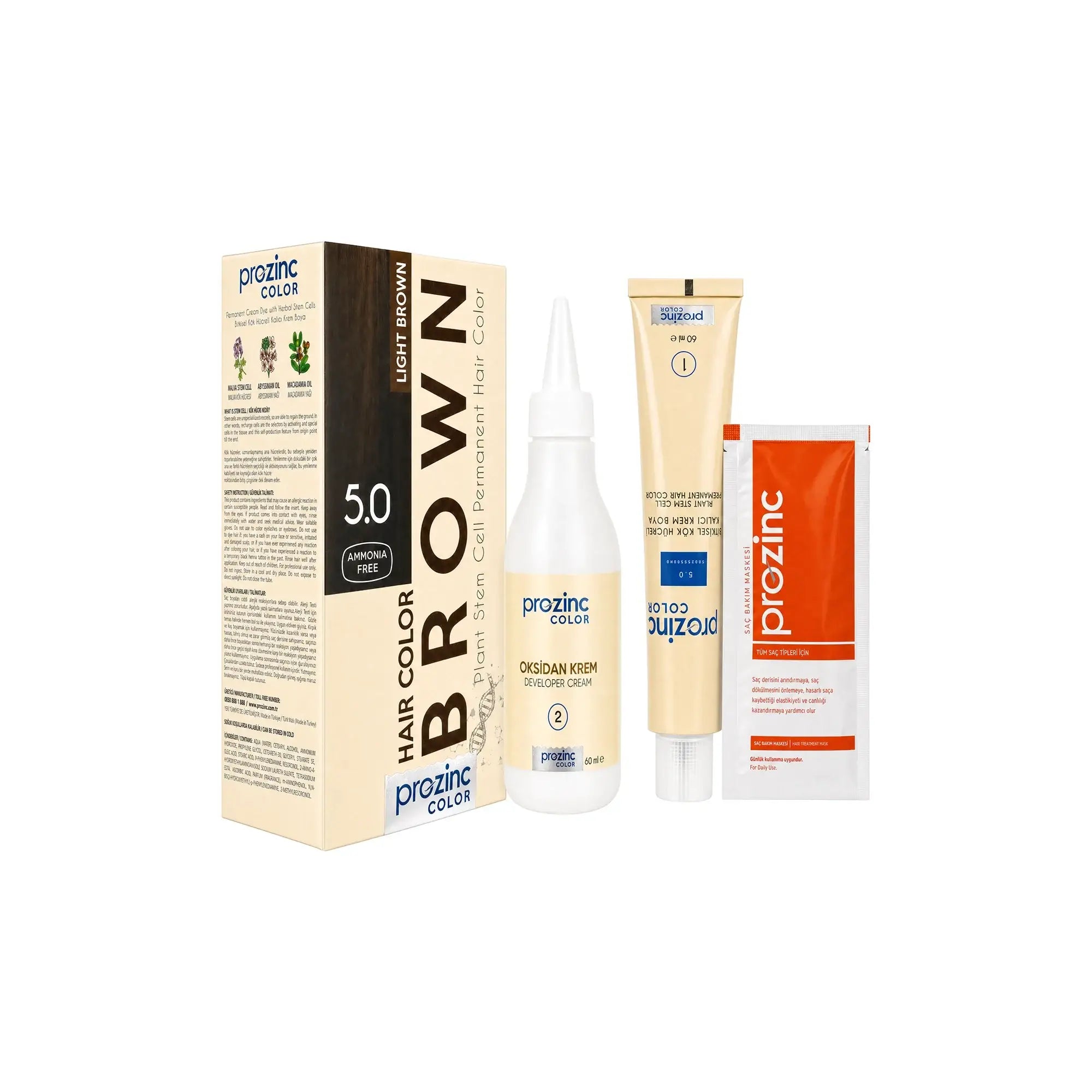 60977-Prozinc Hair Color 5.0-Light Brown +5