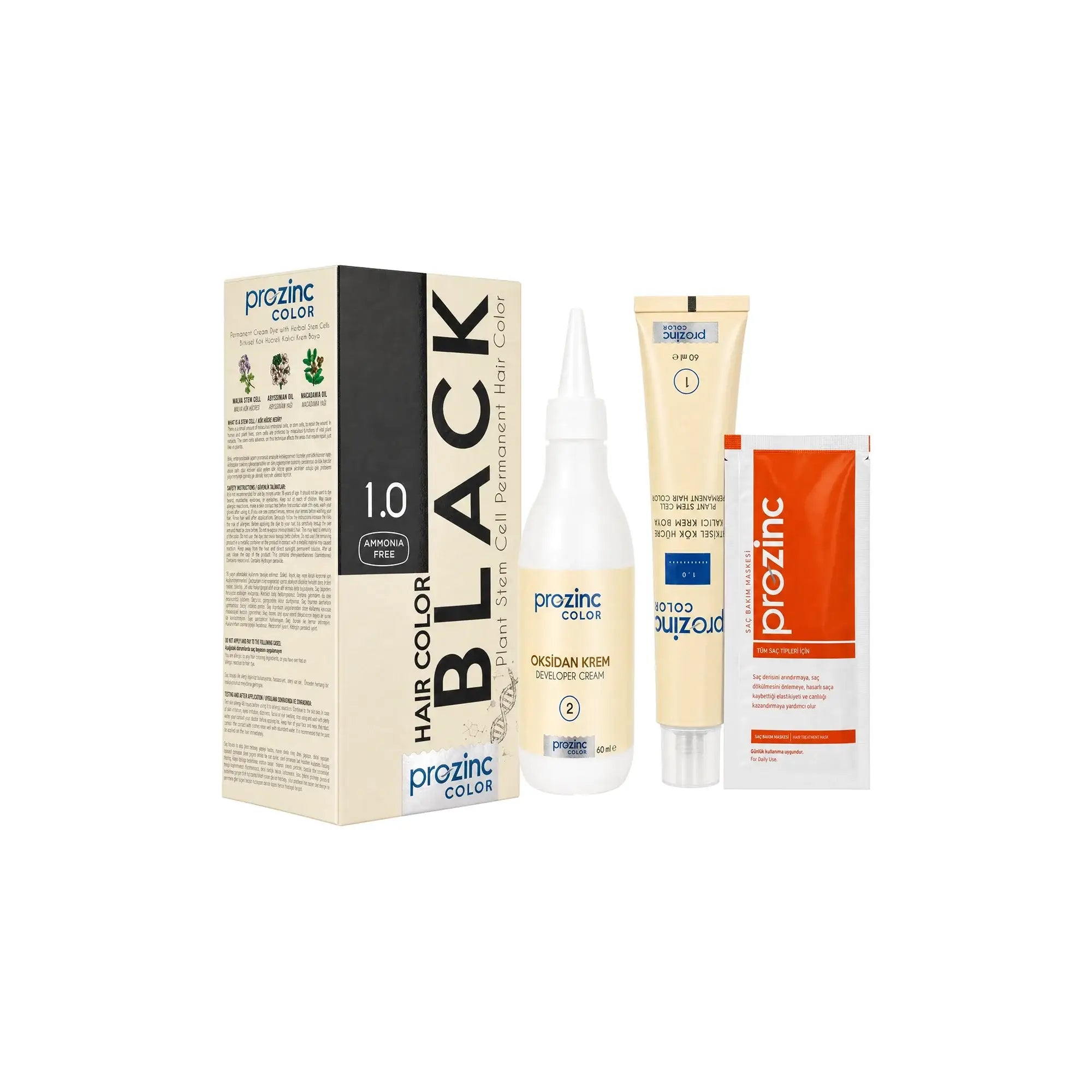 60978-Prozinc Hair Color 1.0-Black +5