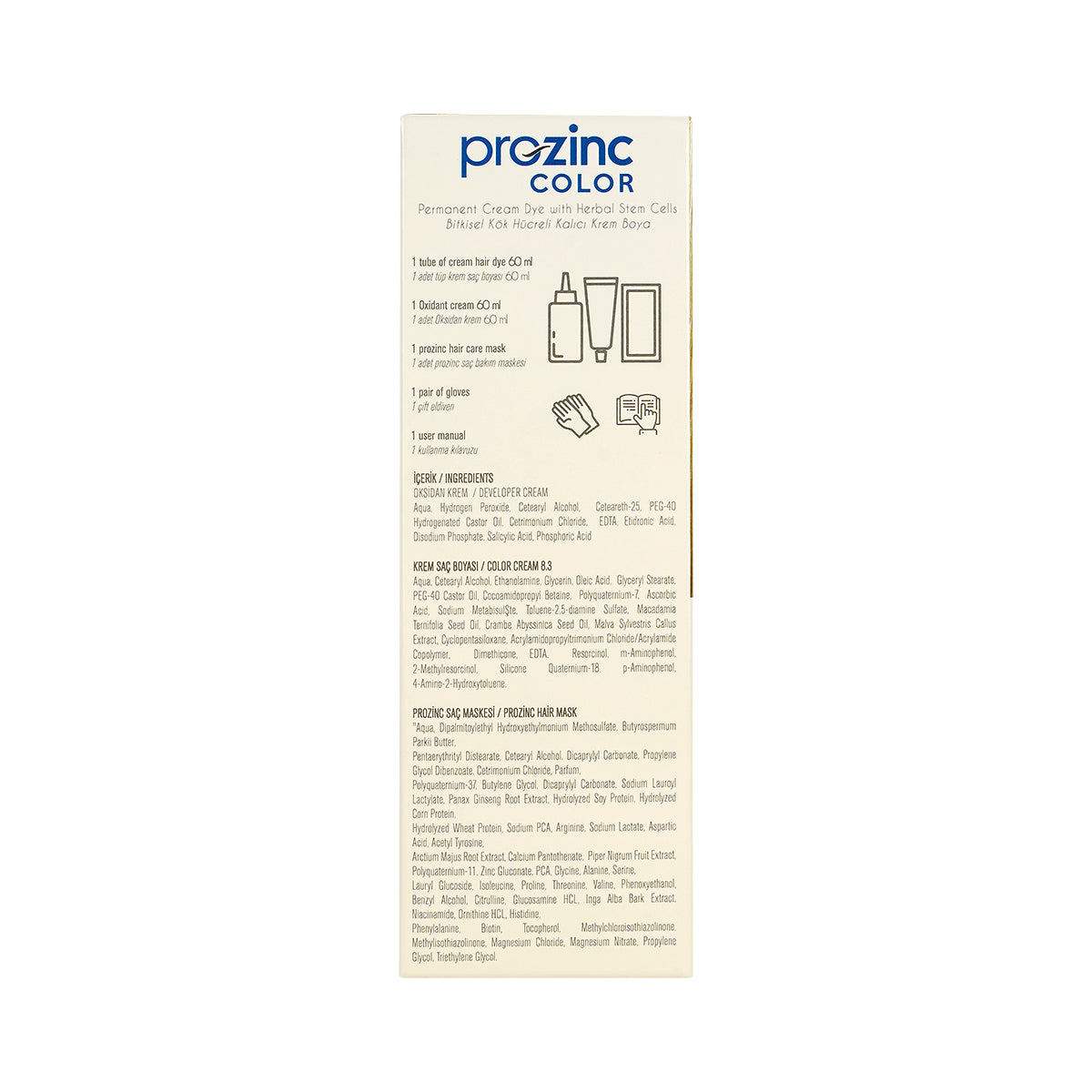 Prozinc Hair Color 8.3-Light Ash Blonde