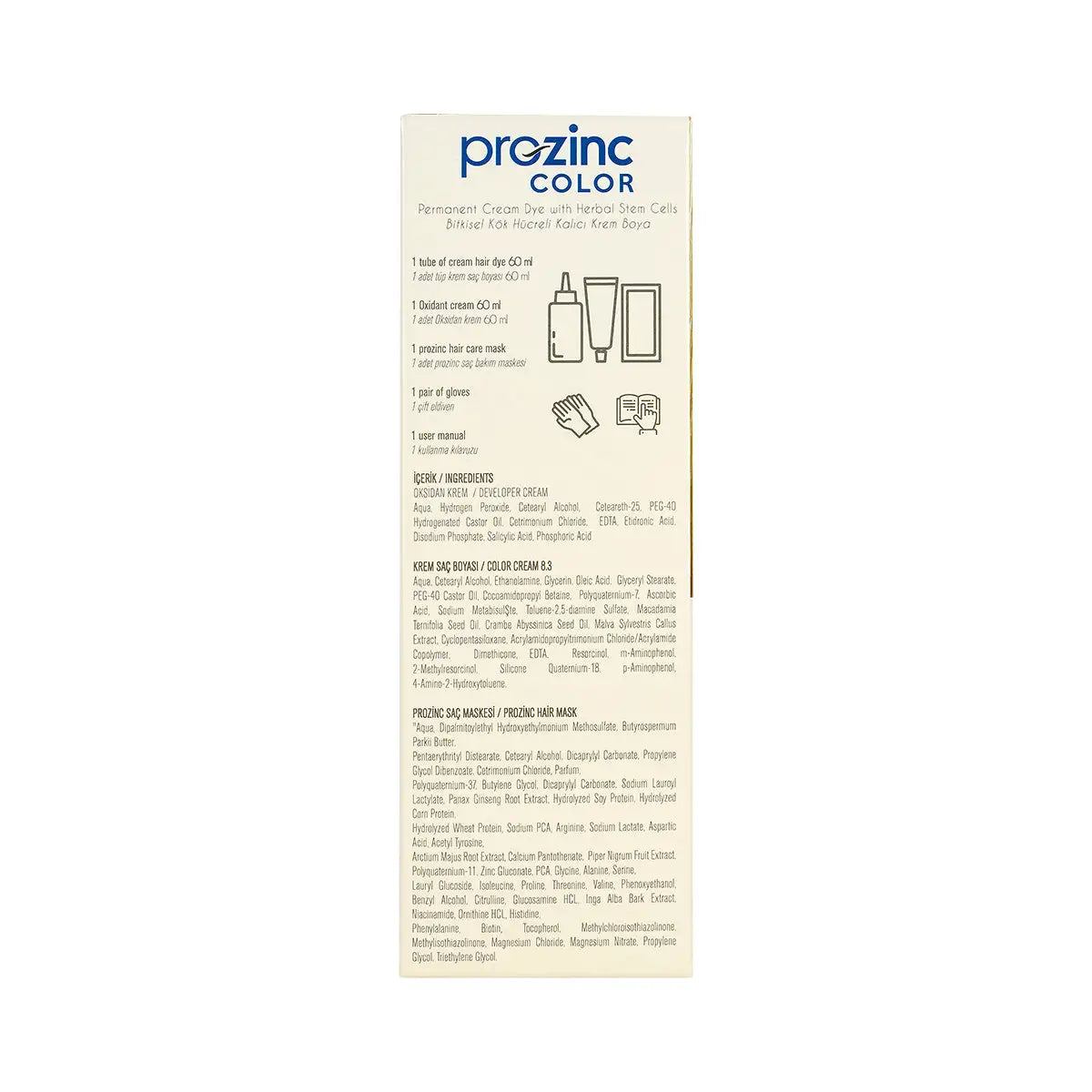 60979-Prozinc Hair Color 8.3-Light Ash Blonde +3