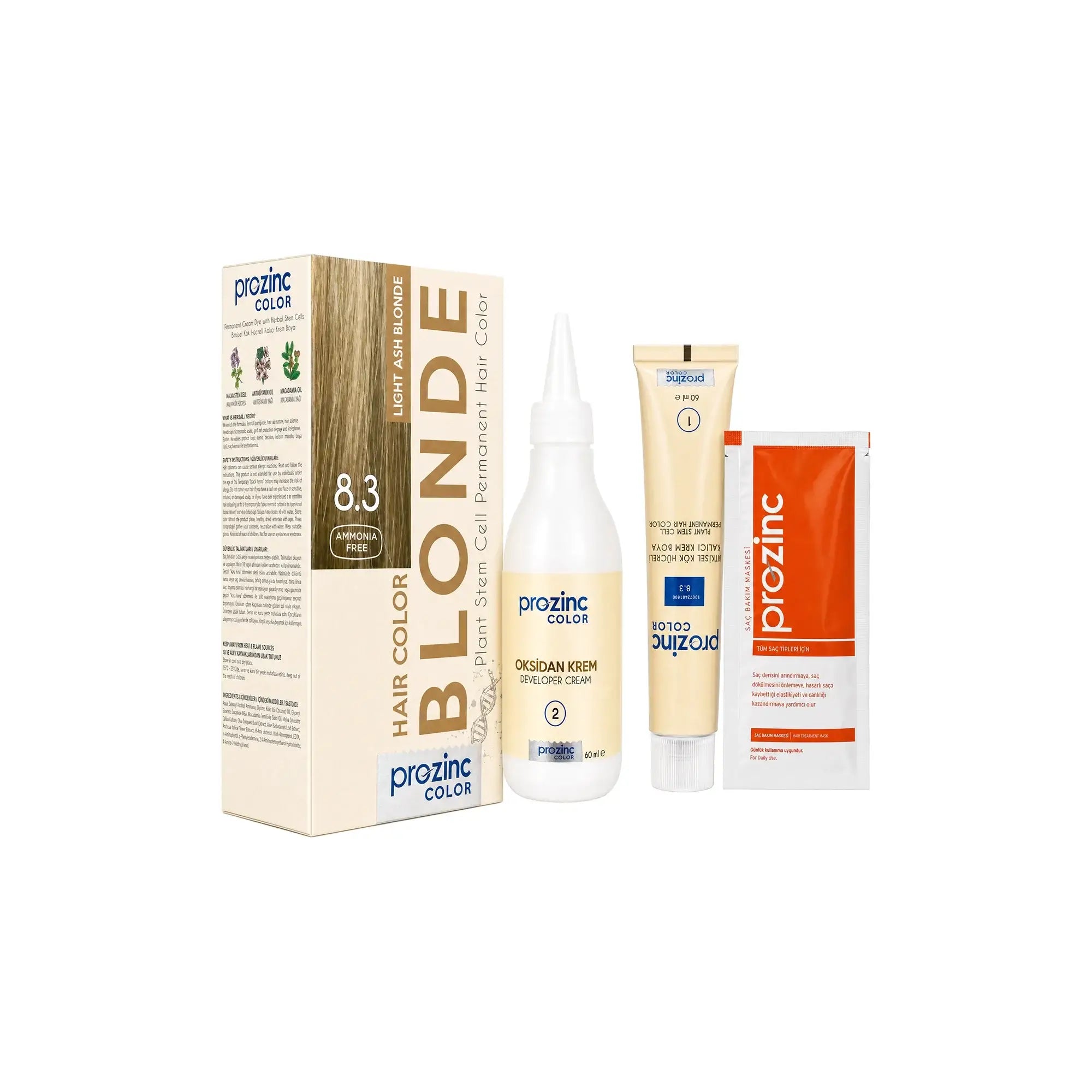 60979-Prozinc Hair Color 8.3-Light Ash Blonde +5