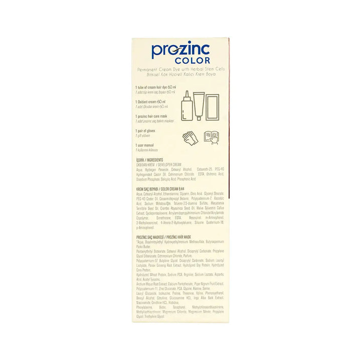 60980-Prozinc Hair Color 8.44-Light Blonde Intense Copper +3