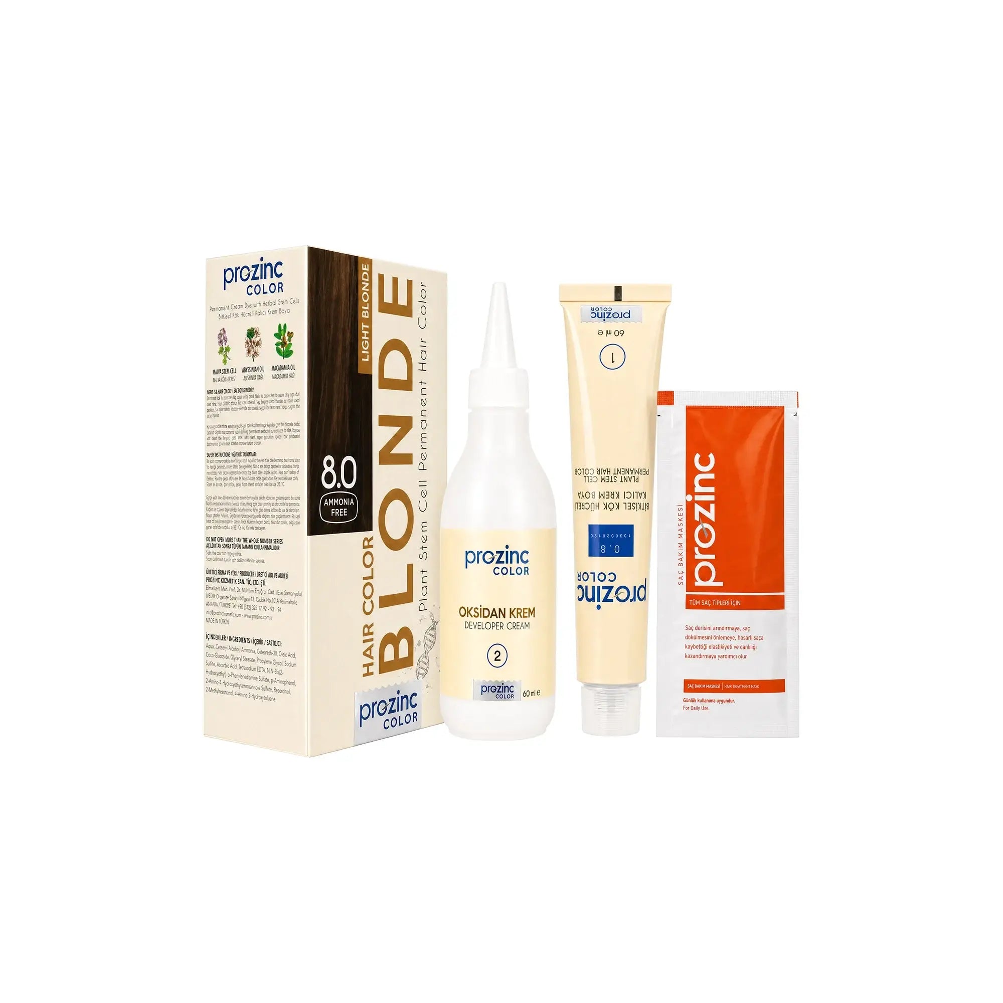 60984-Prozinc Hair Color 8.0-Light Blonde +5