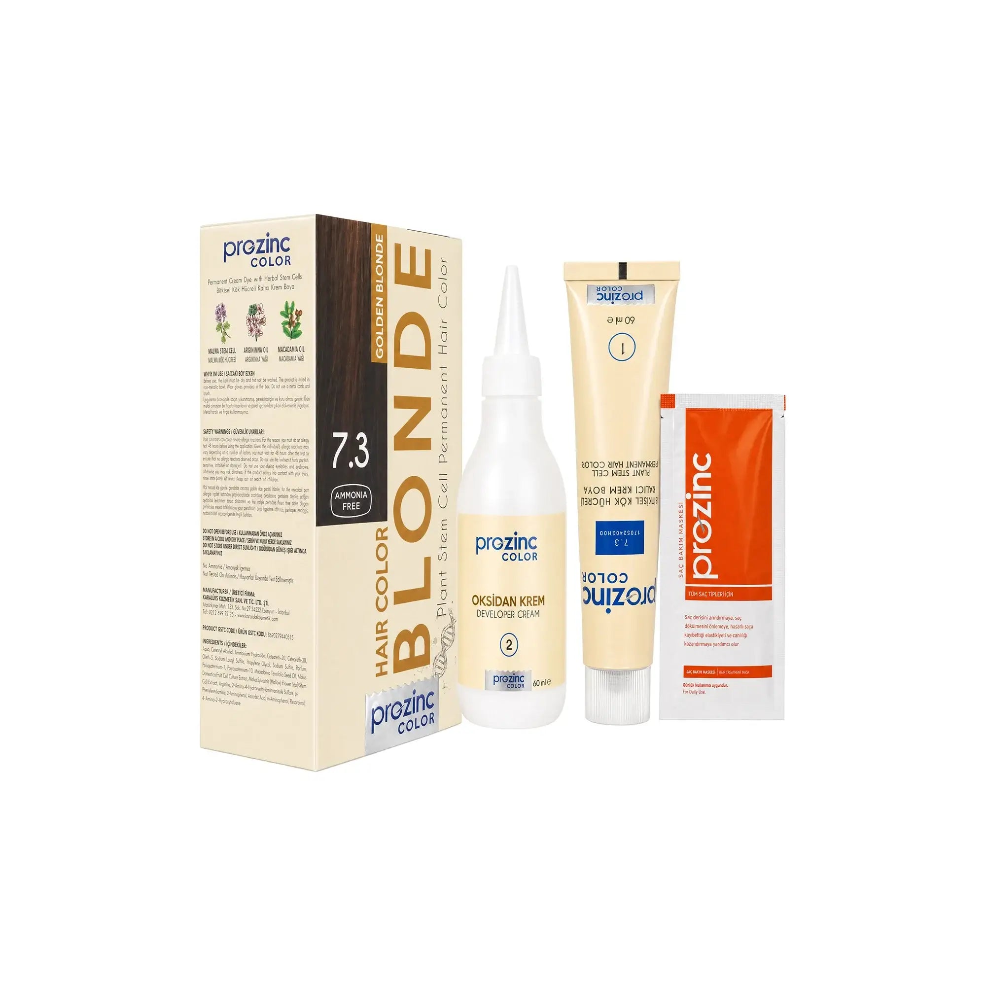 60985-Prozinc Hair Color 7.3-Golden Blonde +5