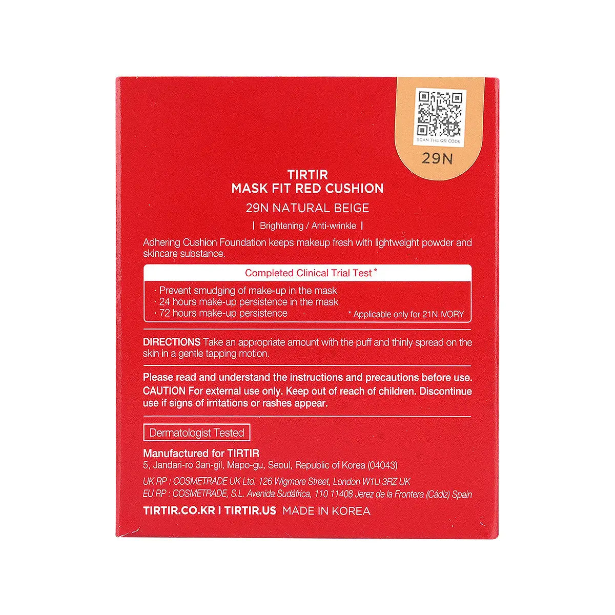 Tirtir Mask Fit Red Cushion 29N-Natural Beige