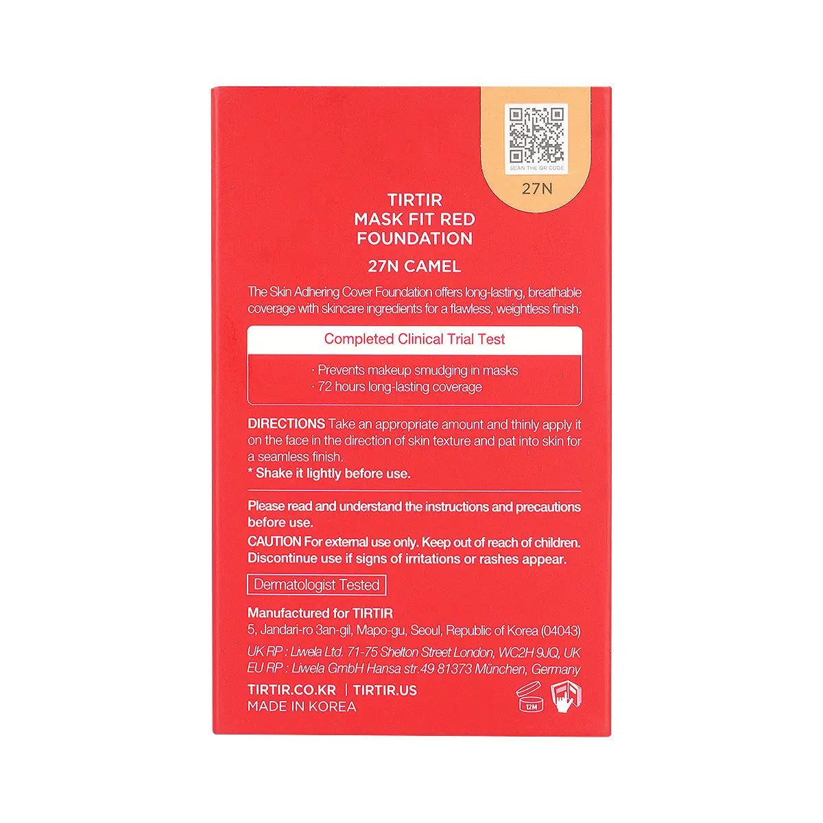 Tirtir Mask Fit Red Foundation 27N-Camel