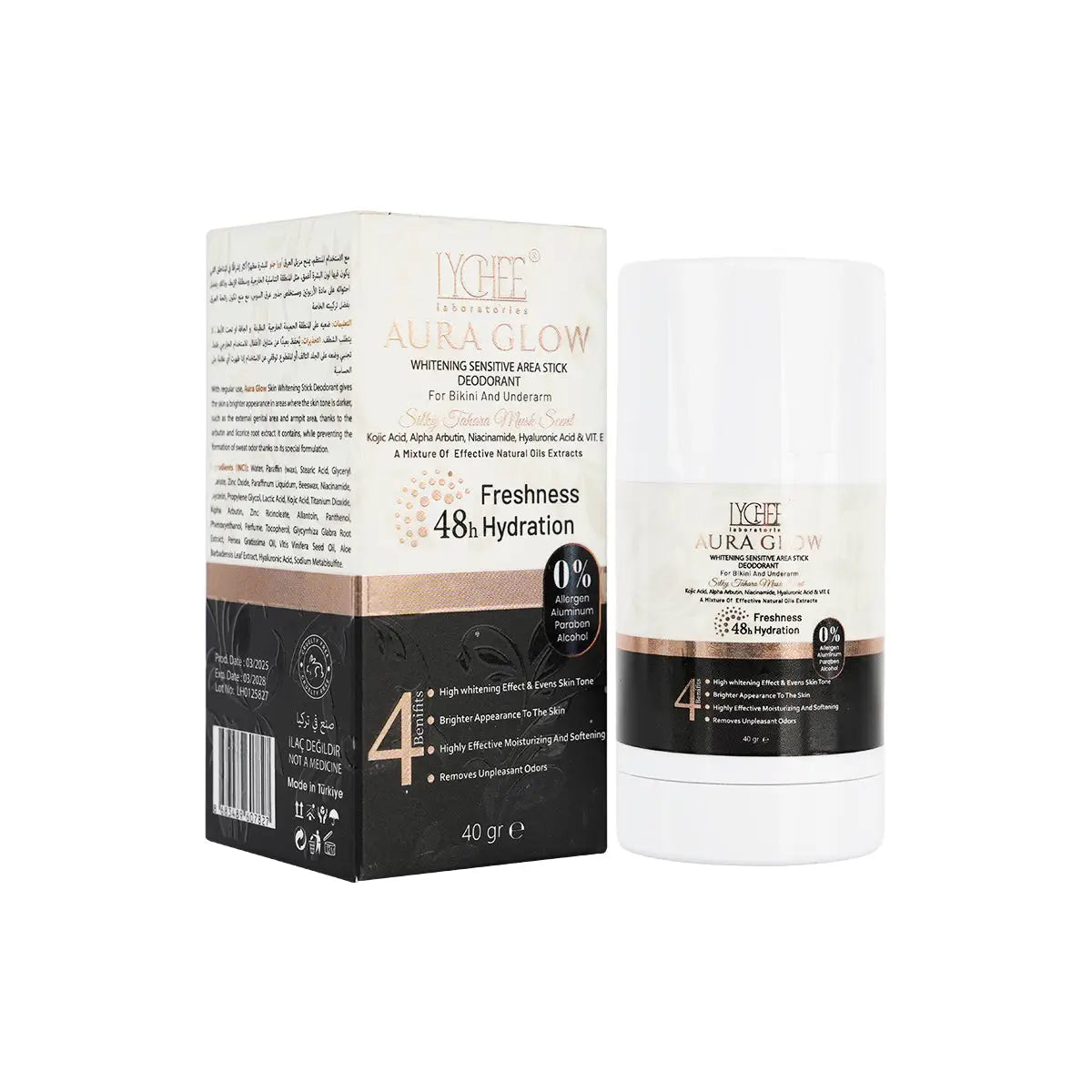 Lychee Aura Glow Whitening Sensitive Area Stick Deodorant 40g