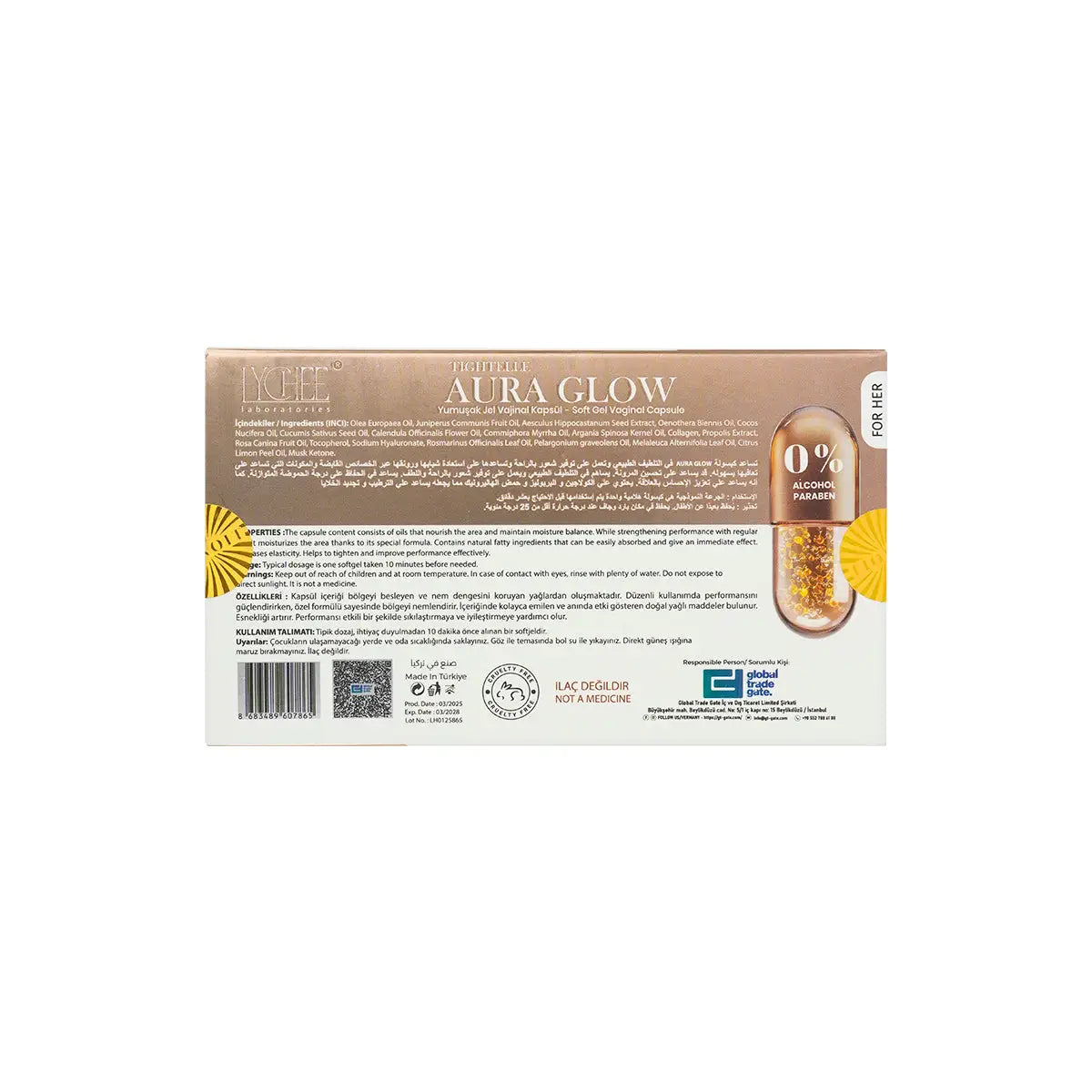 Lychee Tightelle Aura Glow Soft Gel Vaginal 10 Capsules