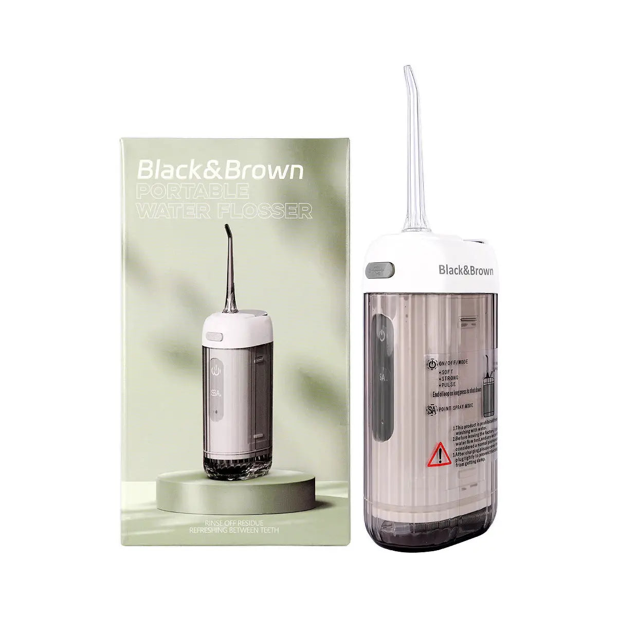 61116-Black & Brown Portable Water Flosser-White +4