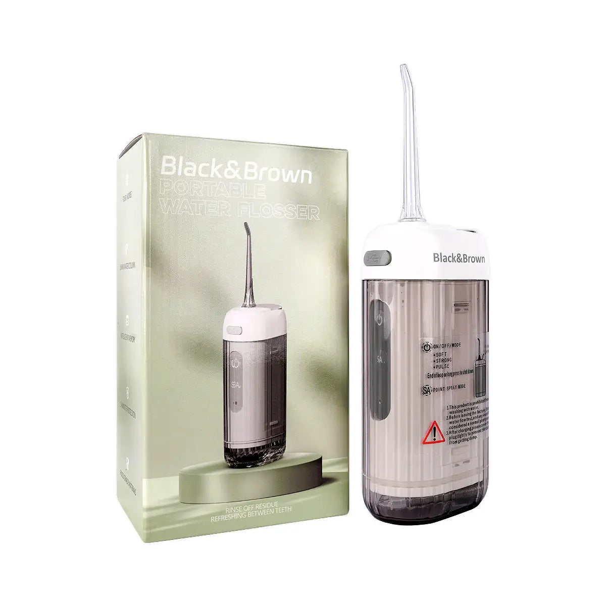 61116-Black & Brown Portable Water Flosser-White +5