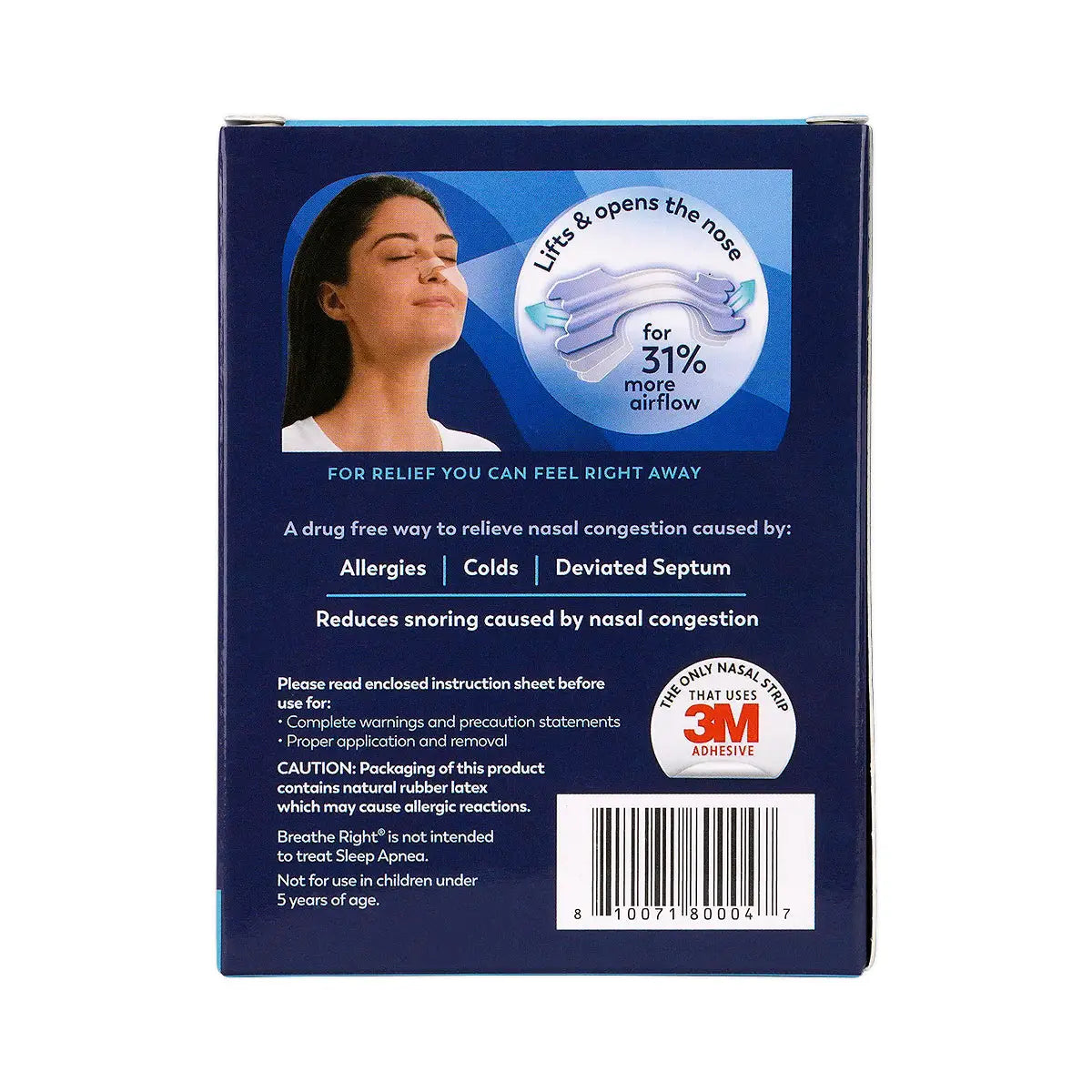 61119-Breath Right Large Clear Nasal Strips 30pcs +3