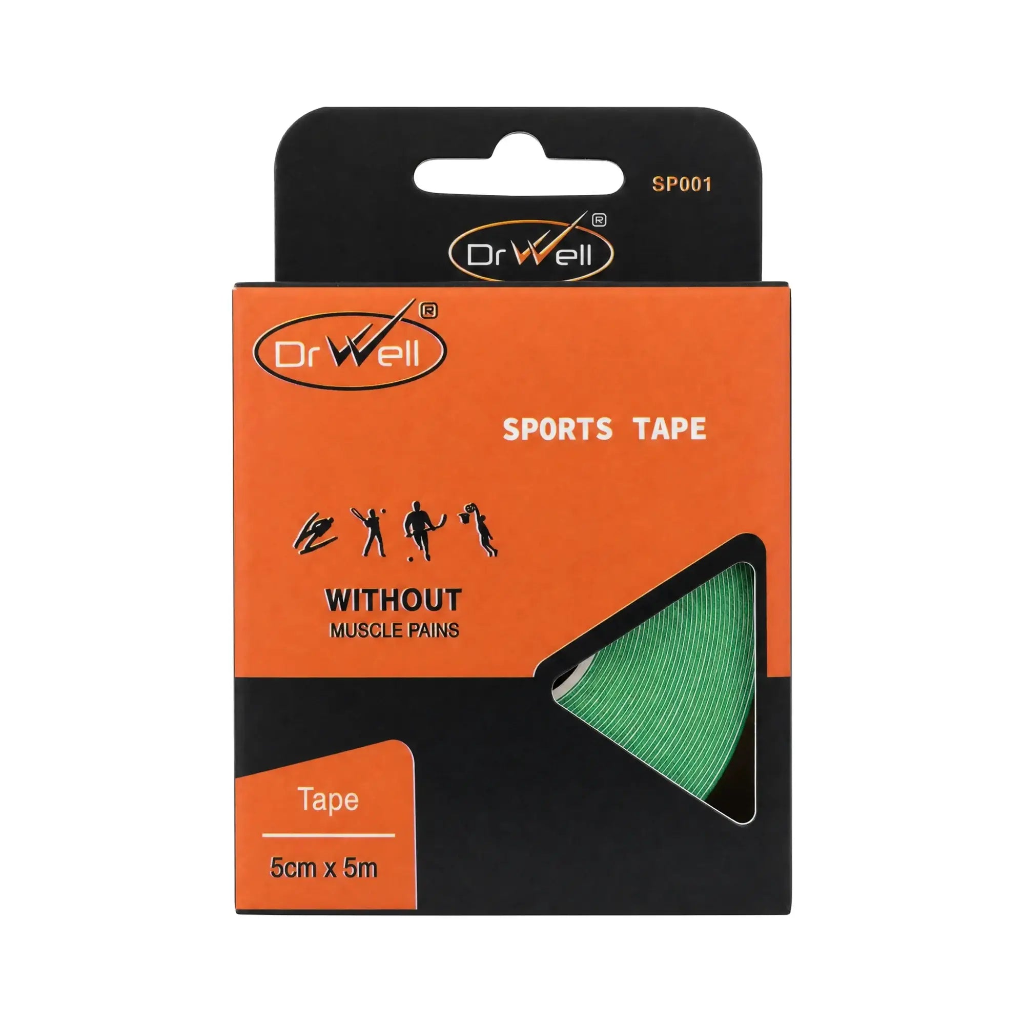 61127-Dr Well Sports Tape 5cmx5m - Green +1