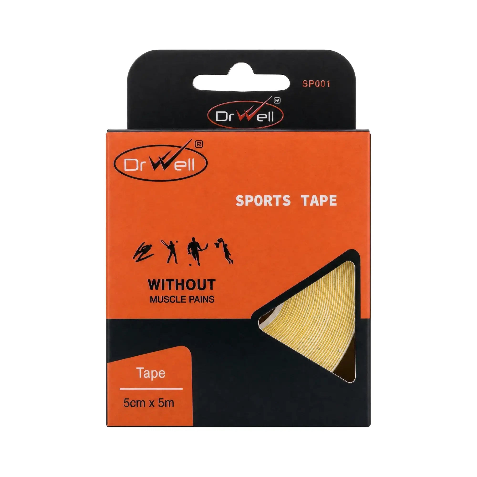 61129-Dr Well Sports Tape 5cmx5m - Yellow +1