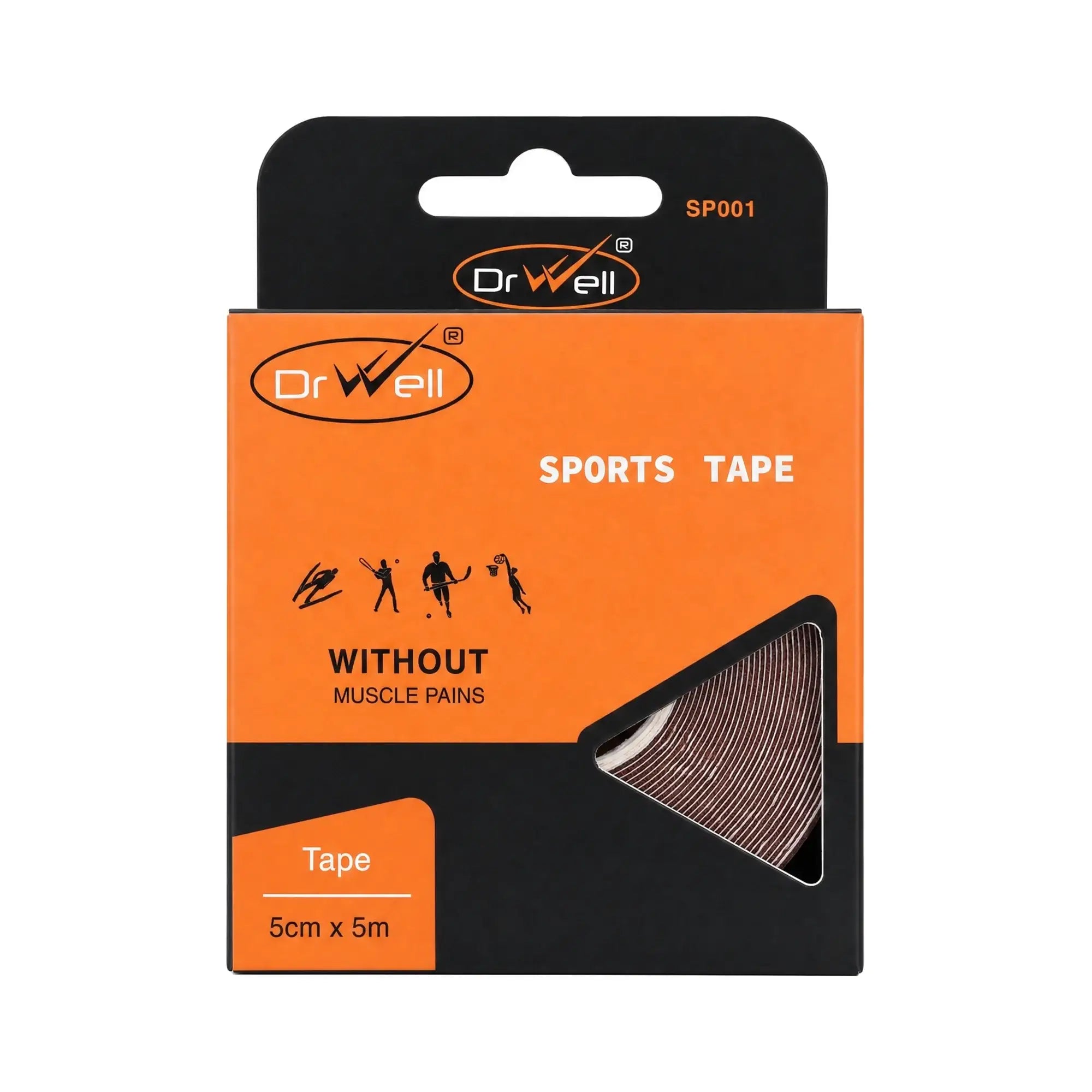 61130-Dr Well Sports Tape 5cmx5m - Brown 