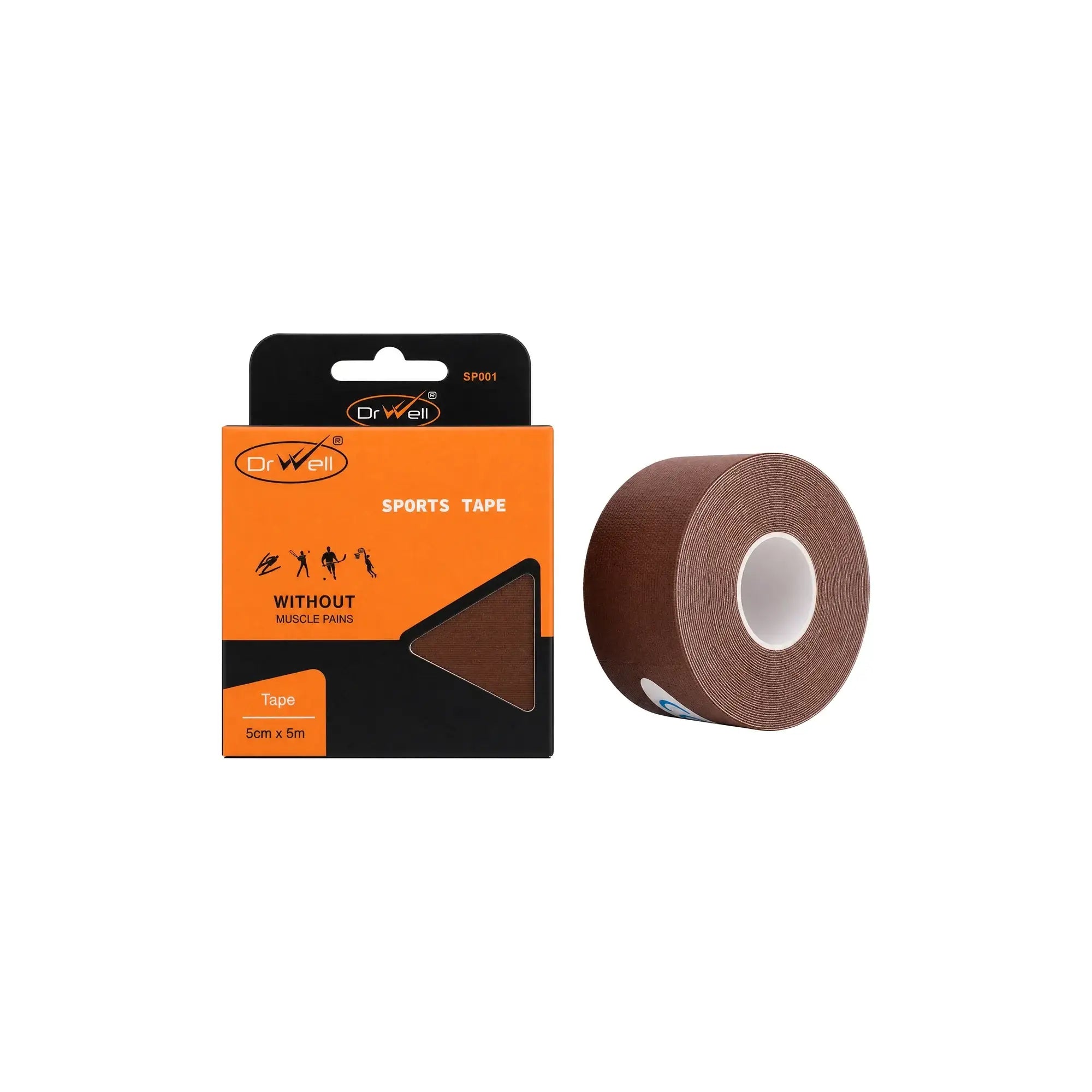 61130-Dr Well Sports Tape 5cmx5m - Brown +1