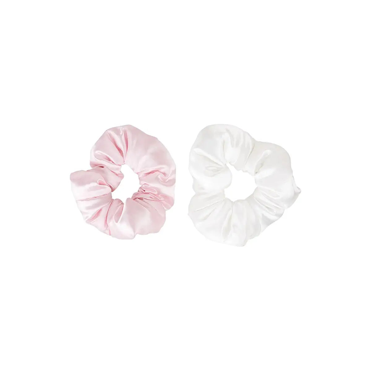 61145-Brushworks Satin Scrunchies - Pink & White +1