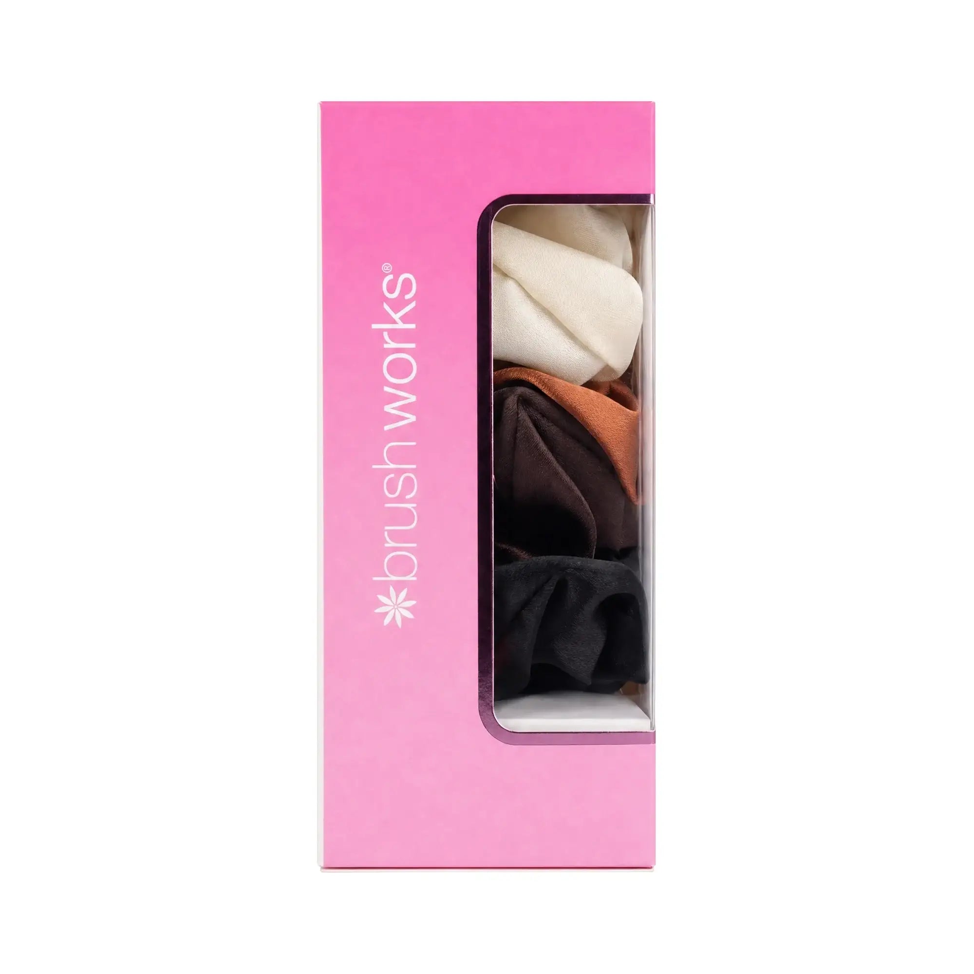 61146-Brushworks Satin Scrunchies 4pcs +2