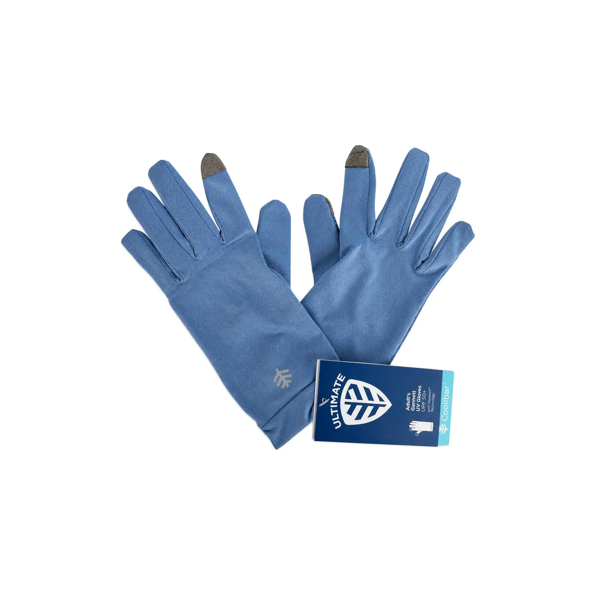 61156-Coolibar UPF50+ Sun Moonlight Blue Gloves-L