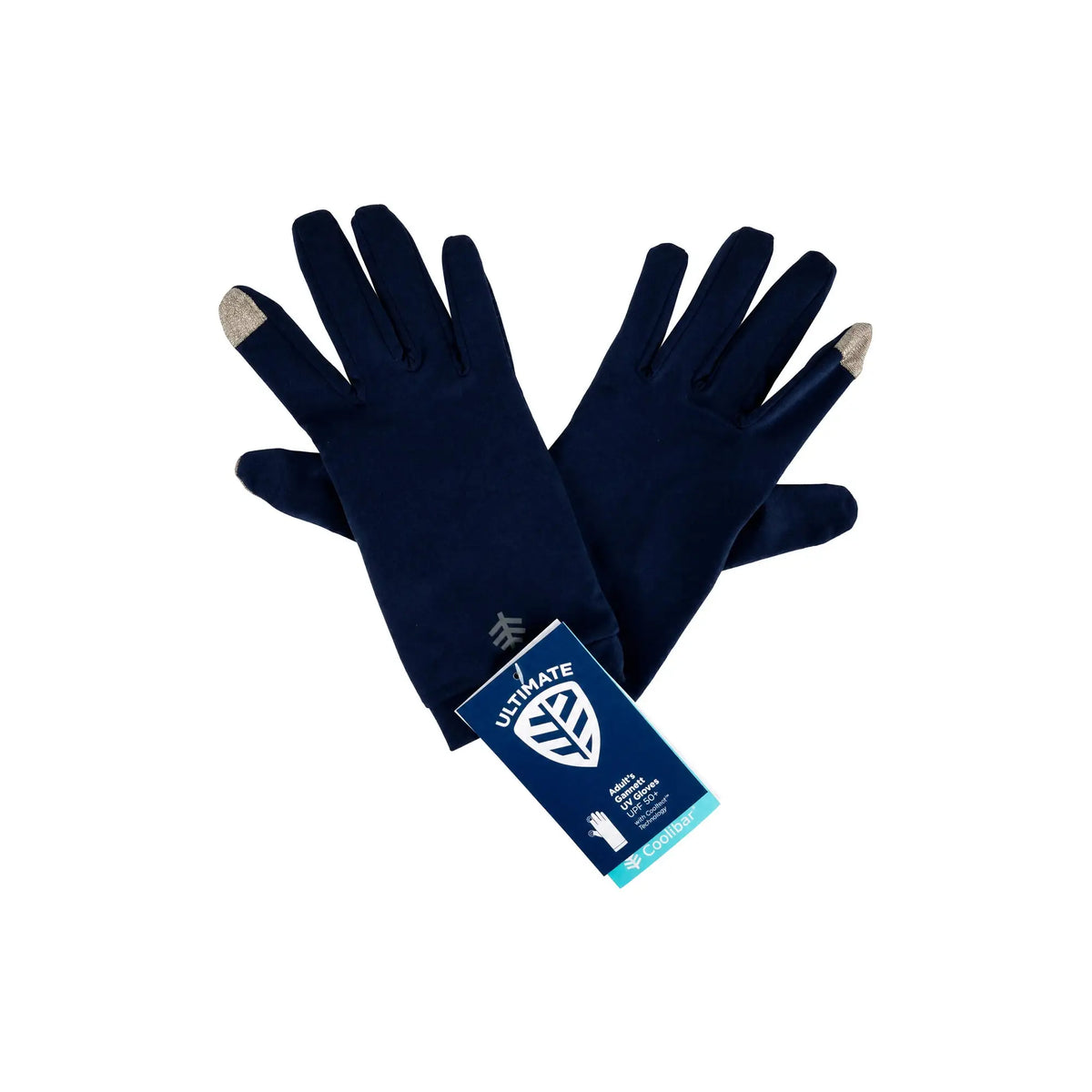 61157-Coolibar UPF50+ Sun Navy Blue Gloves-L