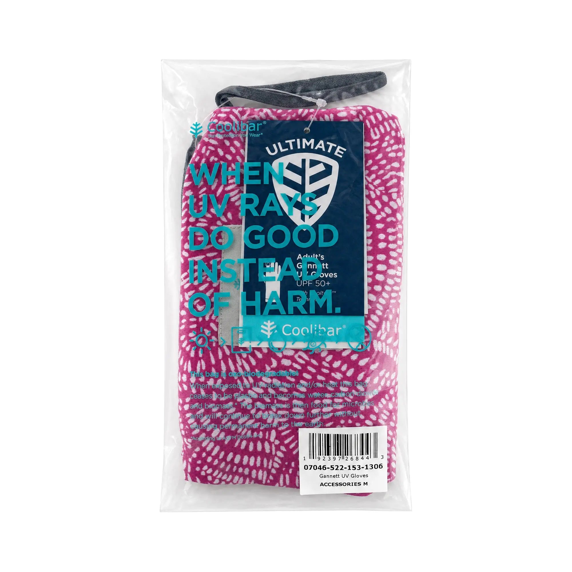 Coolibar UPF50+ Sun Angelica Pink Gloves-M