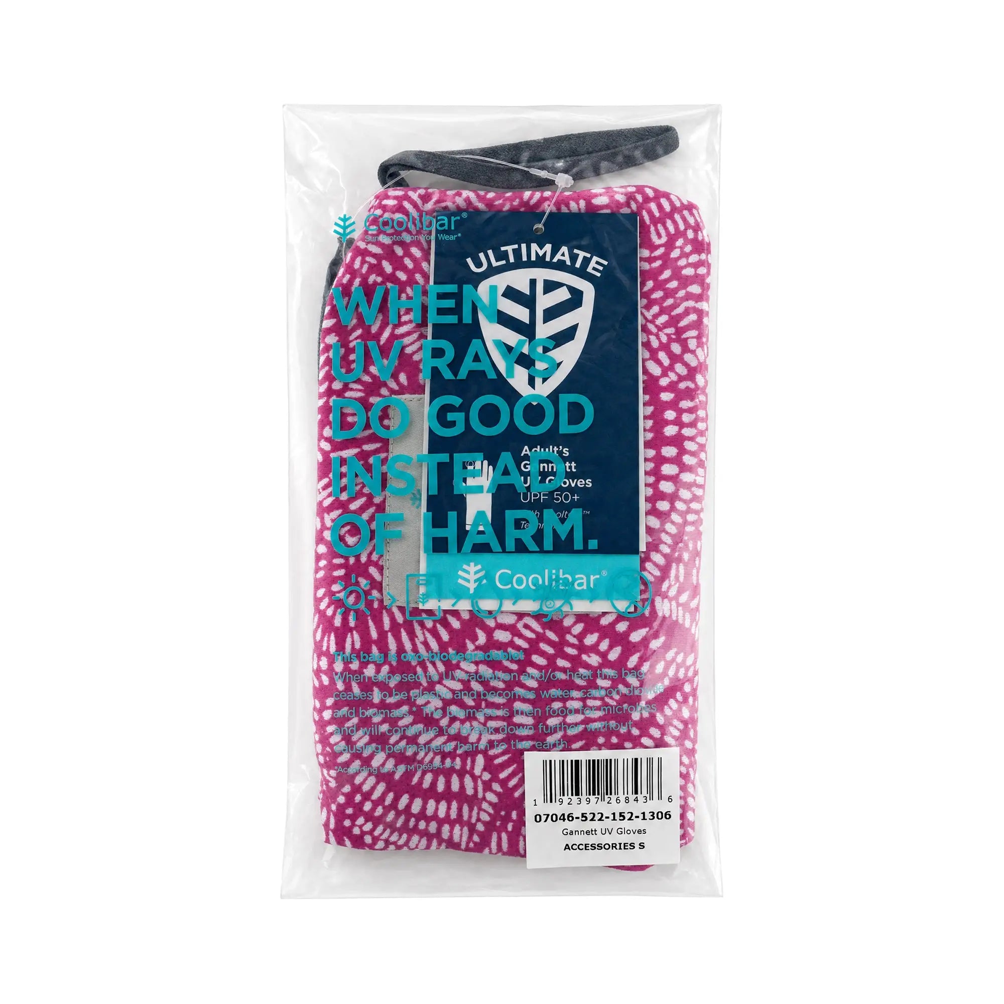 Coolibar UPF50+ Sun Angelica Pink Gloves-S