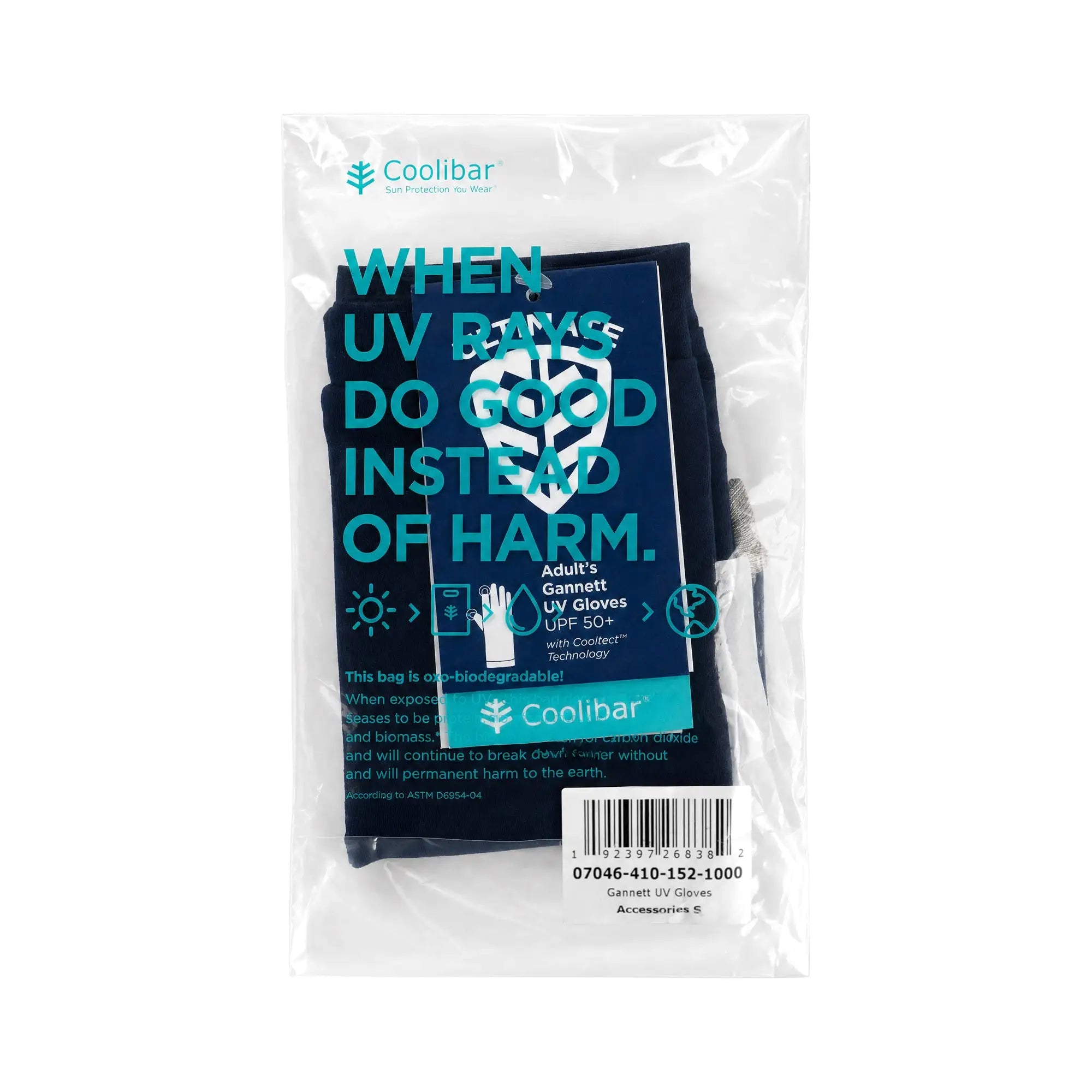 Coolibar UPF50+ Sun Navy Blue Gloves-S