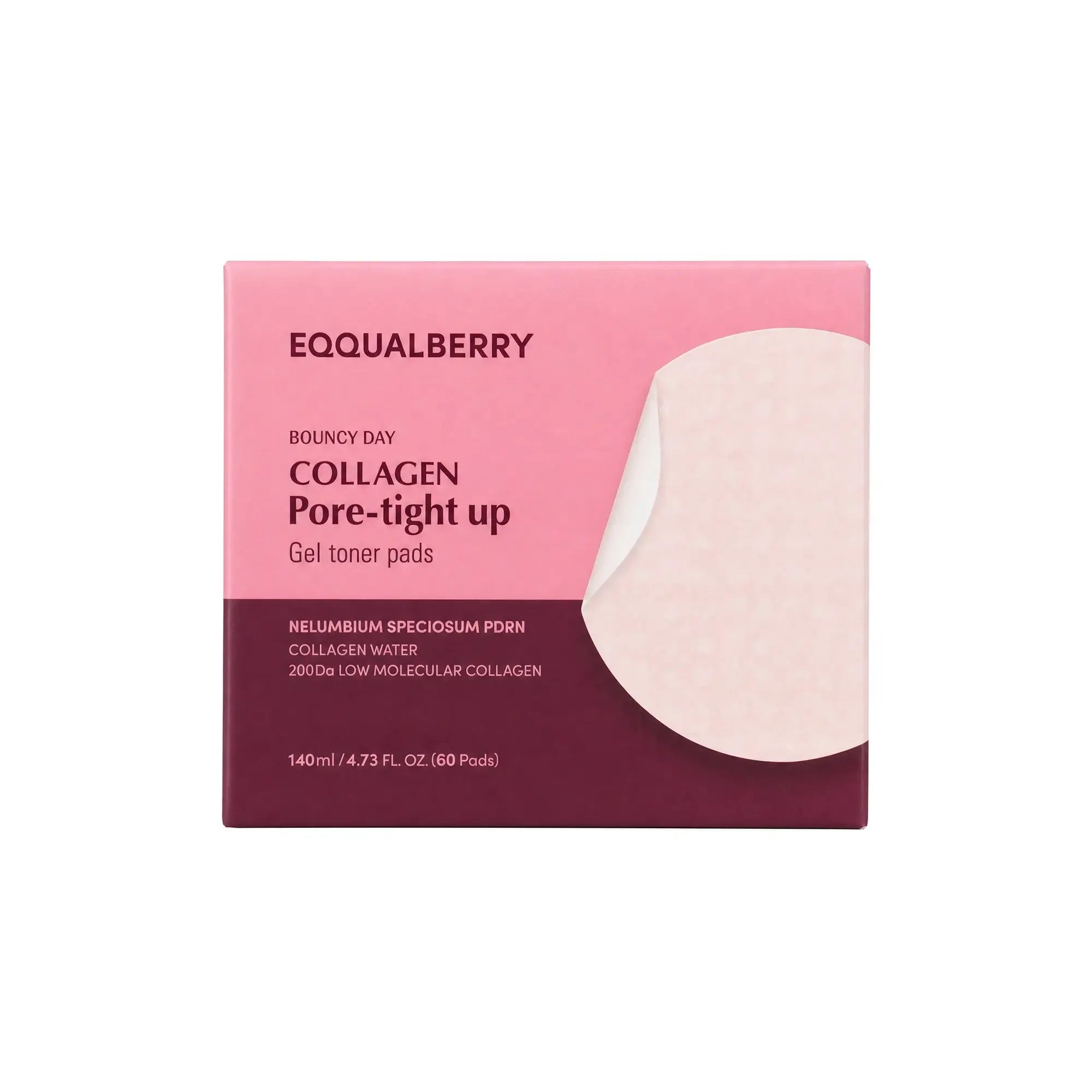 61170-Eqqual Berry Collagen Pore-Tight Up Gel Toner 60 Pads