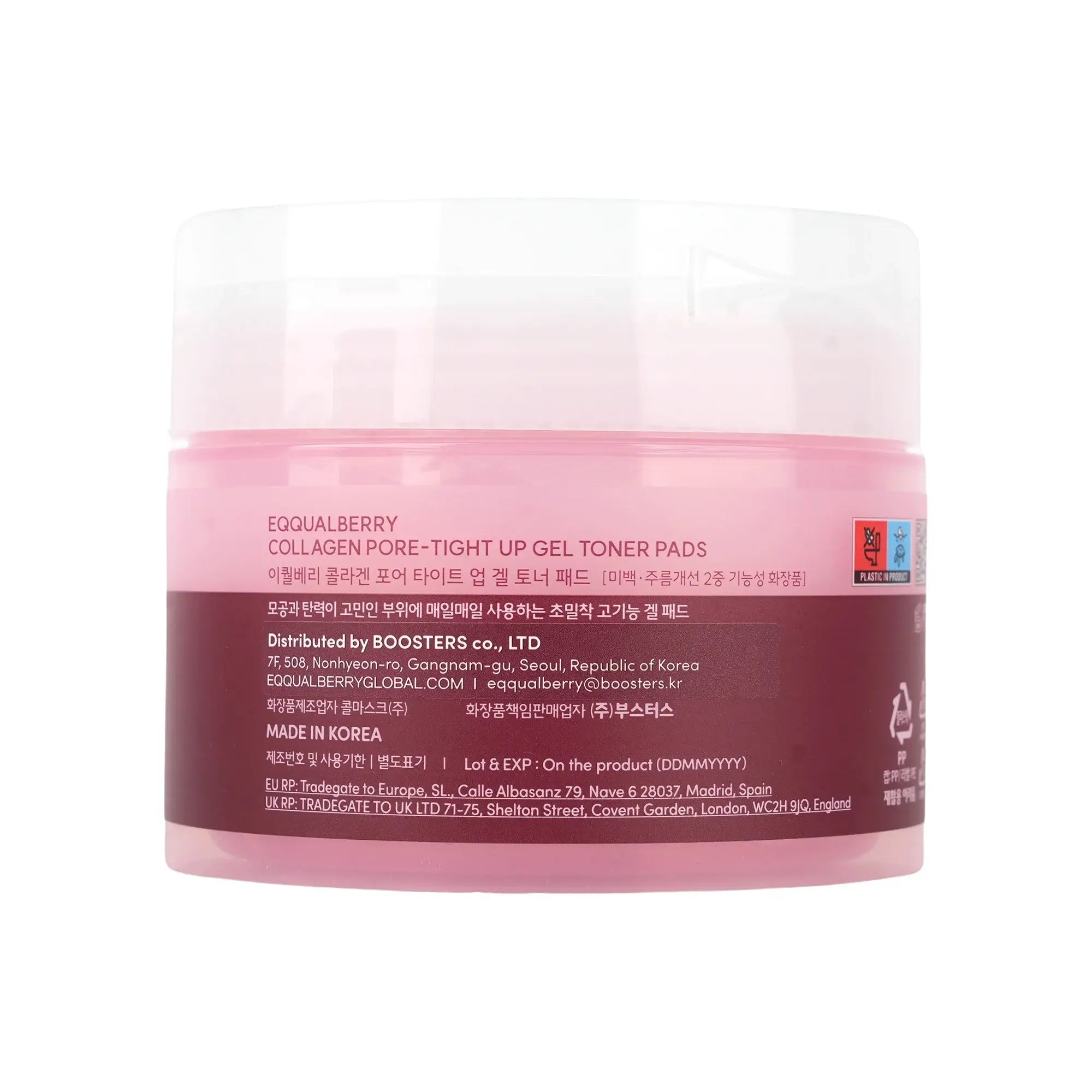 Eqqual Berry Collagen Pore-Tight Up Gel Toner 60 Pads
