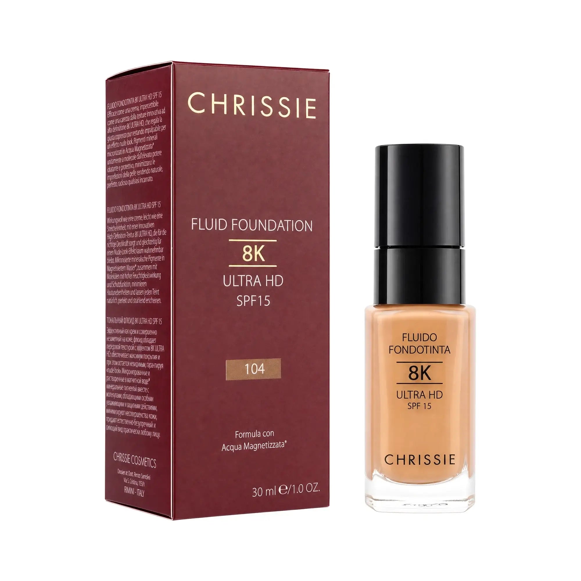 61174-Chrissie Fluid Foundation 8K Ultra HD SPF15 30ml-104 +9