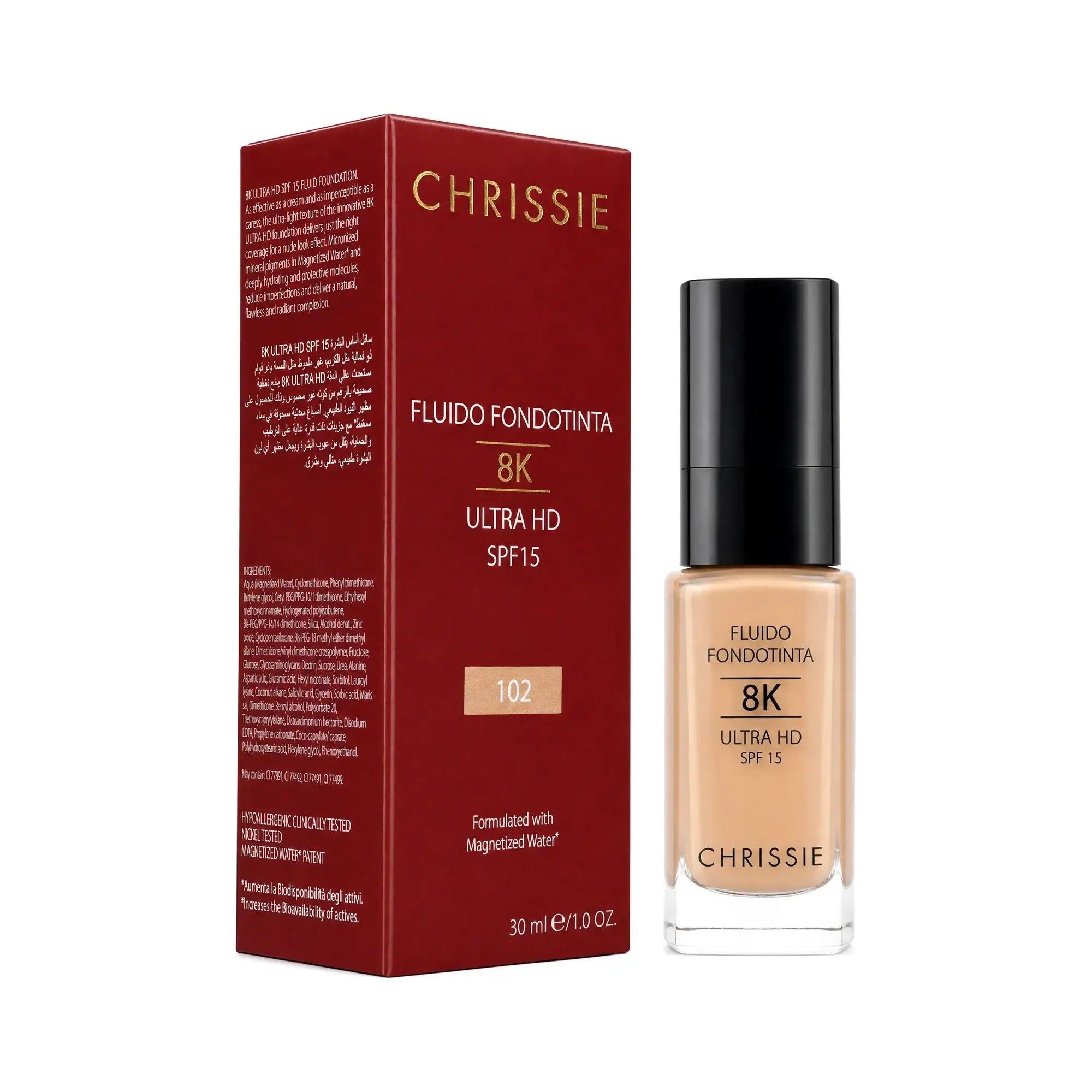 61175-Chrissie Fluid Foundation 8K Ultra HD SPF15 30ml-102 +9