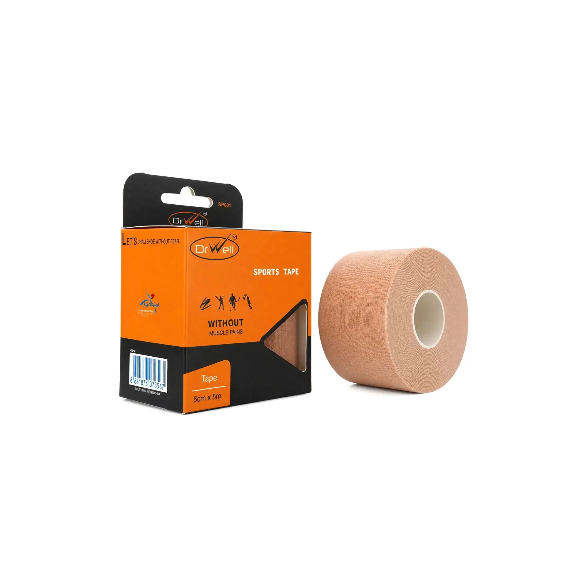 61256-Dr Well Sports Tape 5cmx5m - Light Beige +2