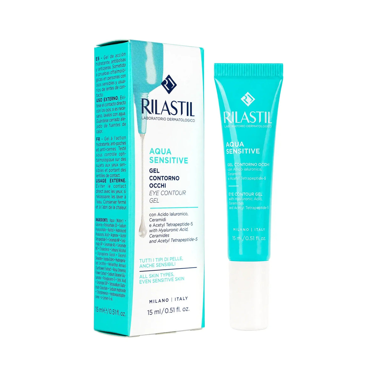 61386-Rilastil Aqua Sensitive Eye Contour Gel 15ml +1