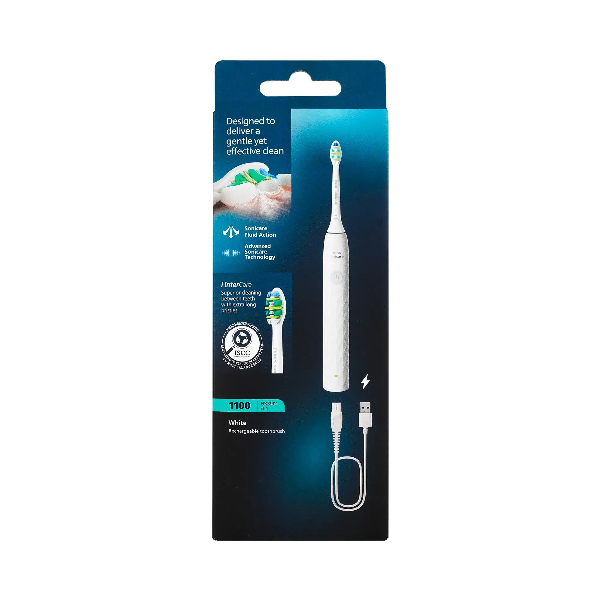 61408-Philips Sonicare 1100 Prestige Toothbrush White-HX3901/01 +2