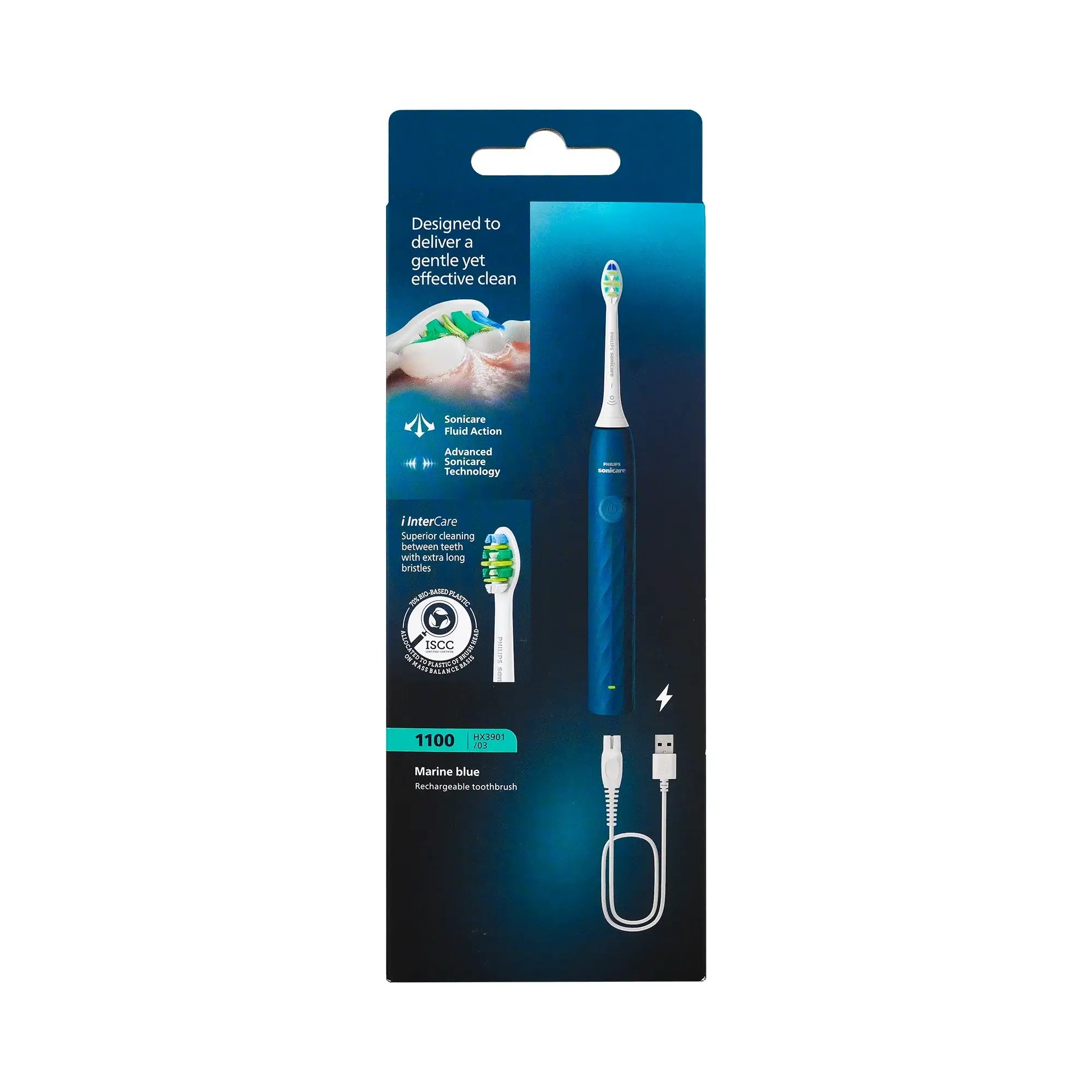 61409-Philips Sonicare 1100 Prestige Toothbrush Blue-HX3901/03 +2