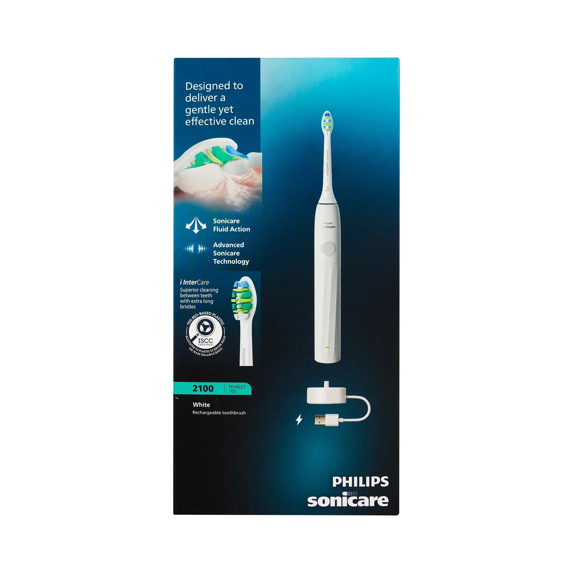 61410-Philips Sonicare 2100 Prestige Toothbrush White-HX4021/01 +2