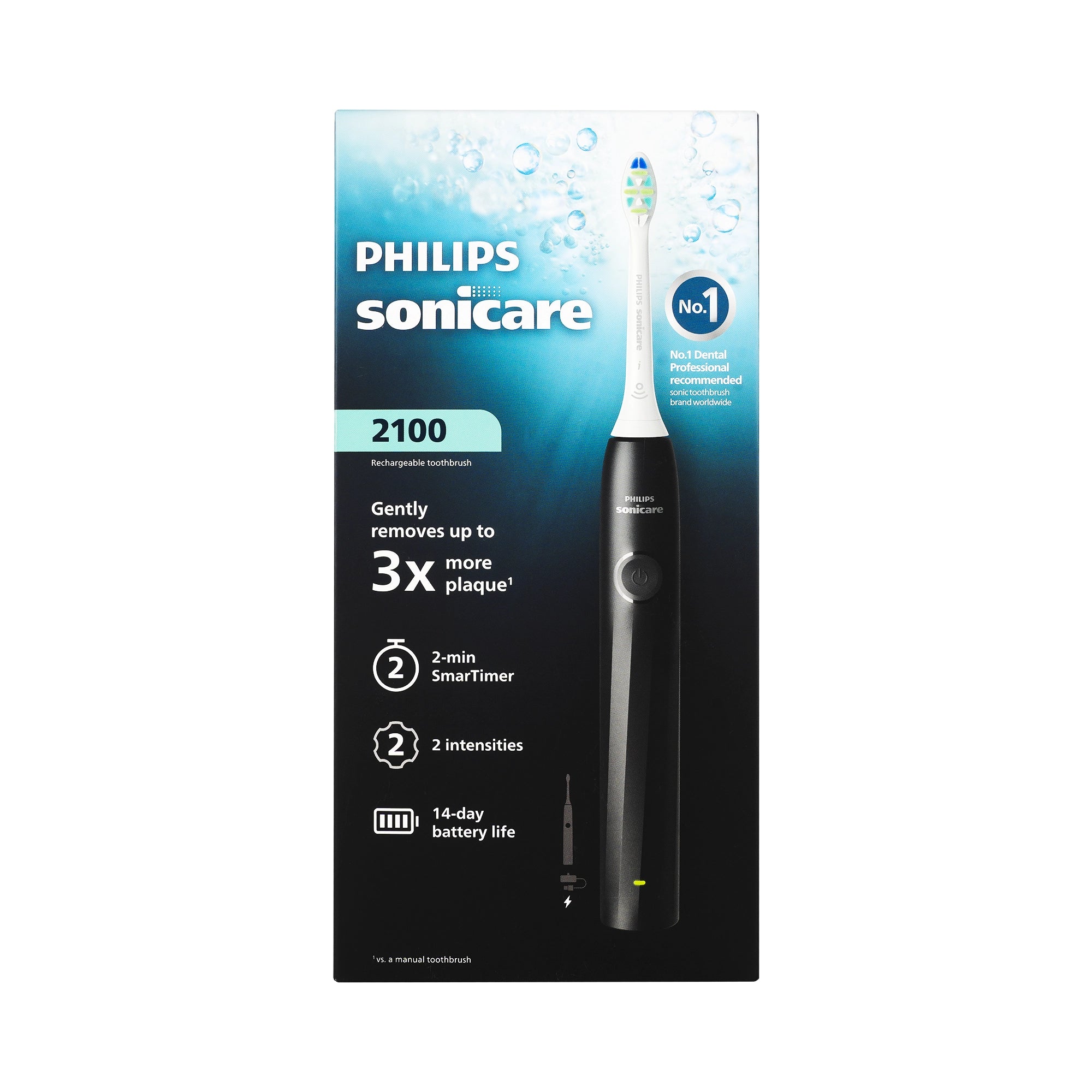 61411-Philips Sonicare 2100 Prestige Toothbrush Black-HX4021/02 +1