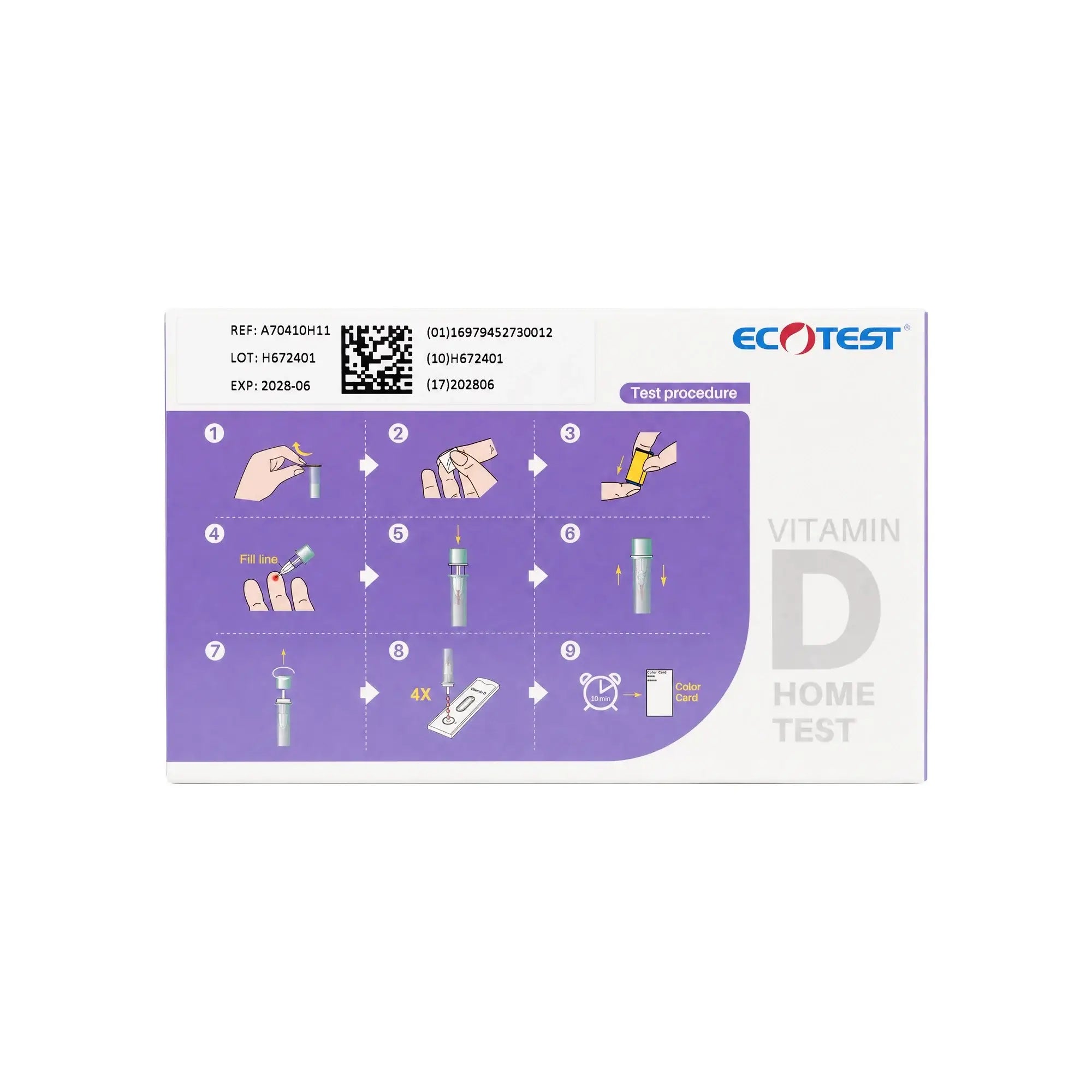 61418-Ecotest Vitamin D Home Test 1pcs +2