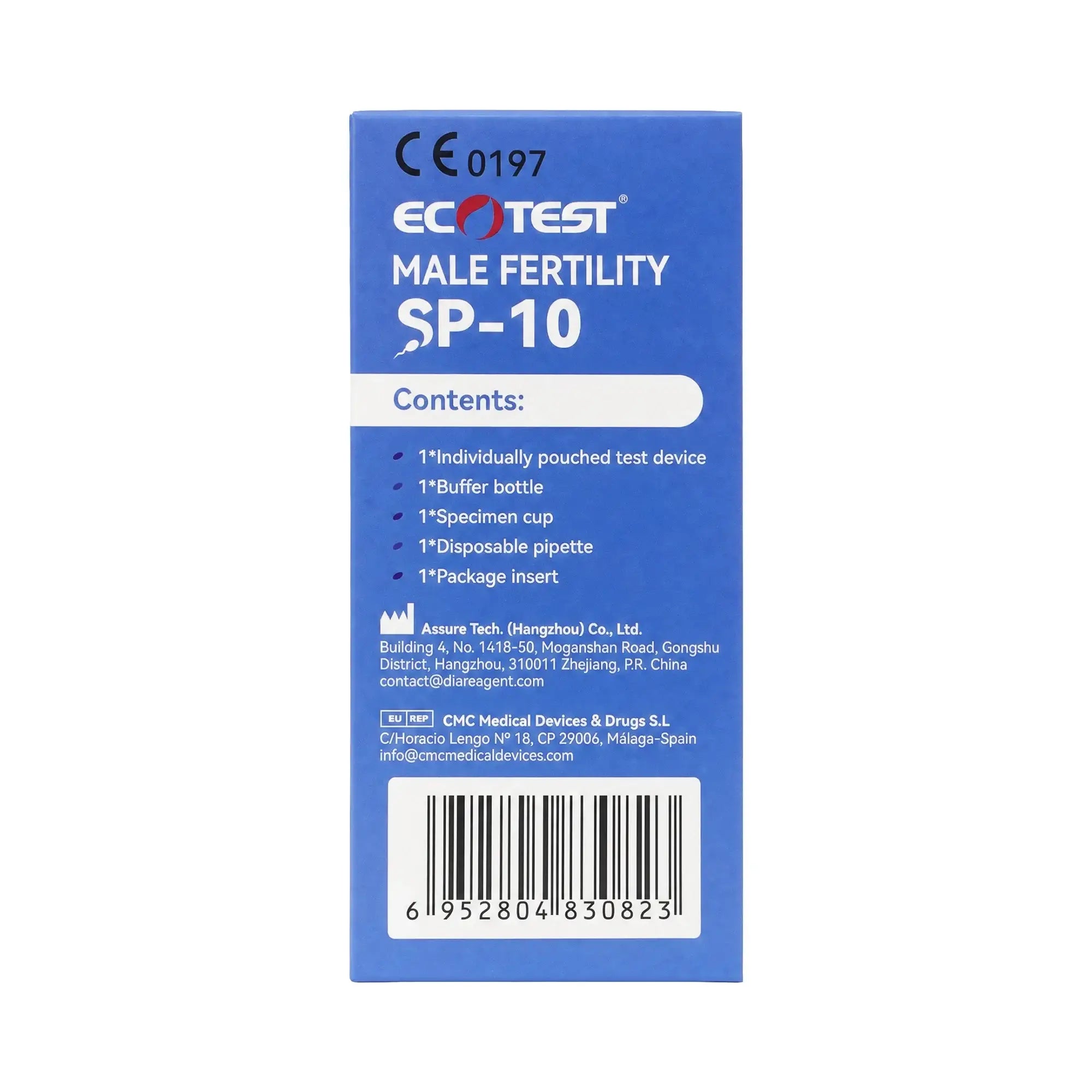61419-Ecotest Male Fertility Sp-10 Home Test 1pcs +2