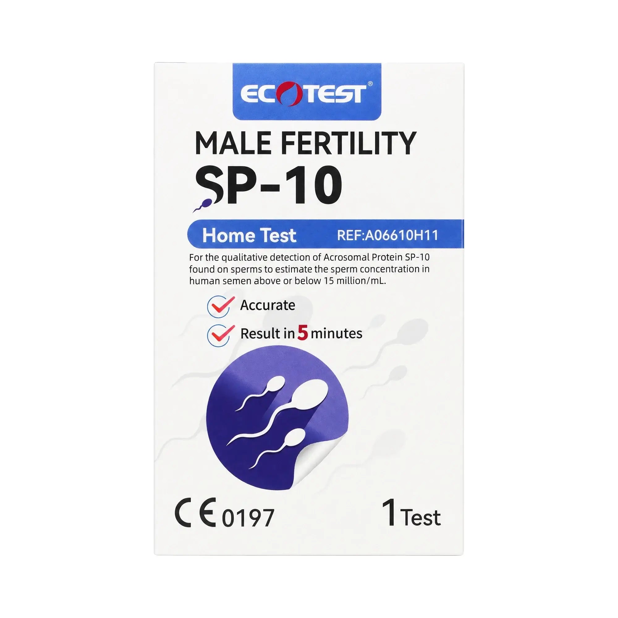 61419-Ecotest Male Fertility Sp-10 Home Test 1pcs +1