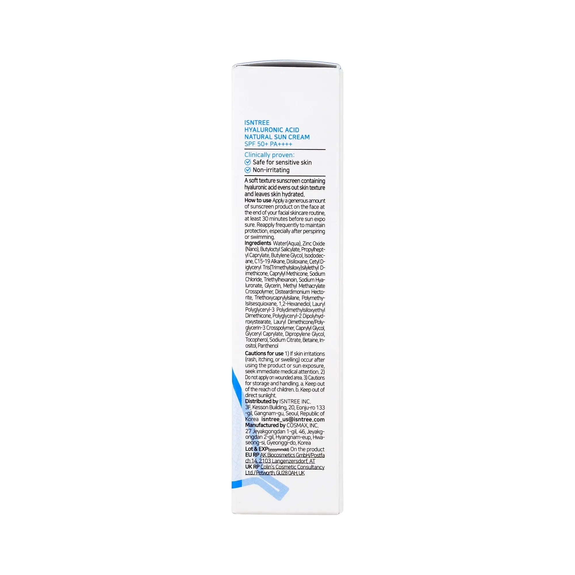 61432-Isntree Hyaluronic Acid Natural Sun Cream SPF50+ PA++++ 50ml +1