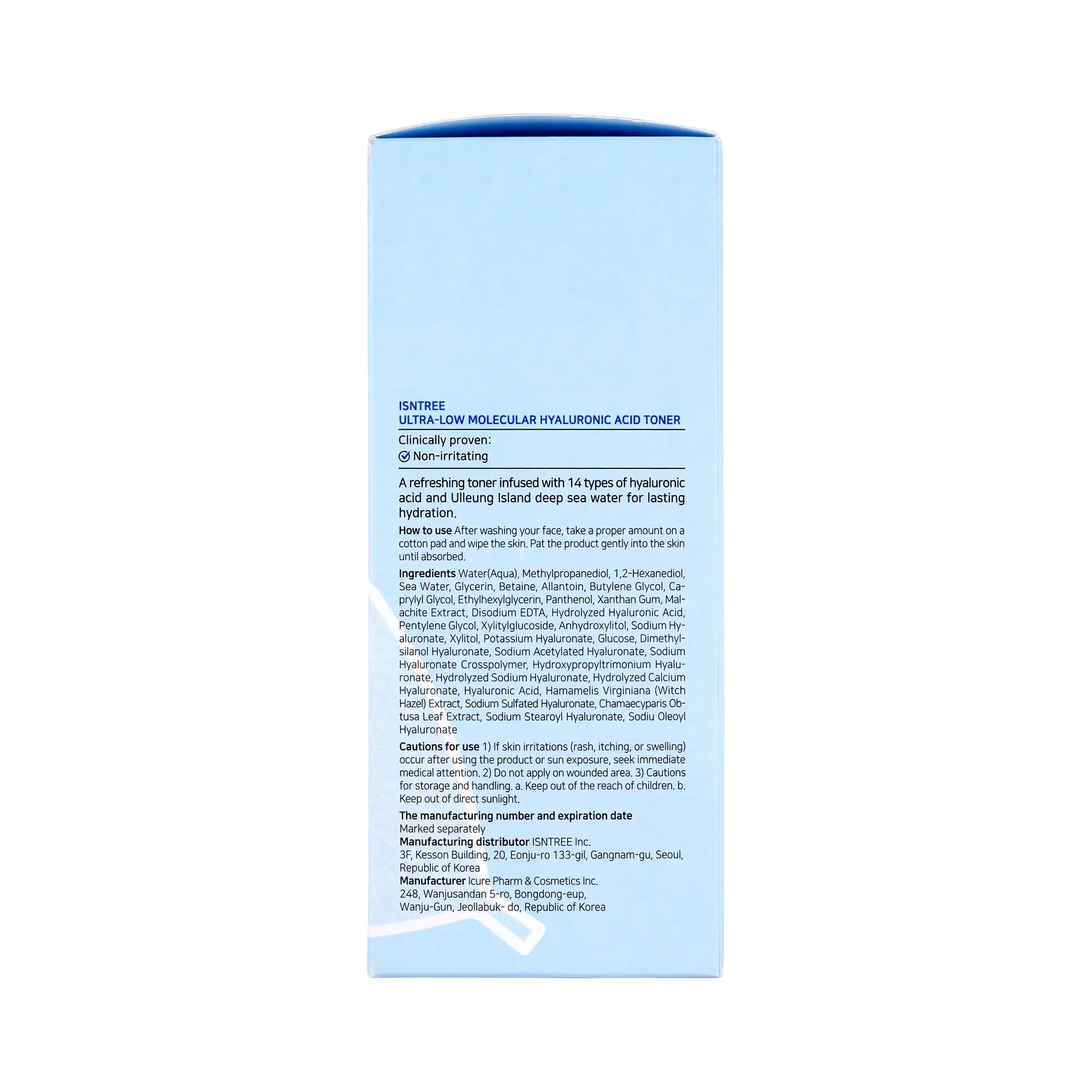 61435-Isntree Ultra-Low Molecular Hyaluronic Acid Toner 300ml +1