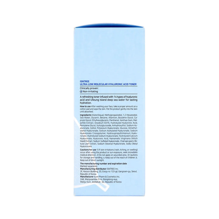 61435-Isntree Ultra-Low Molecular Hyaluronic Acid Toner 300ml +1