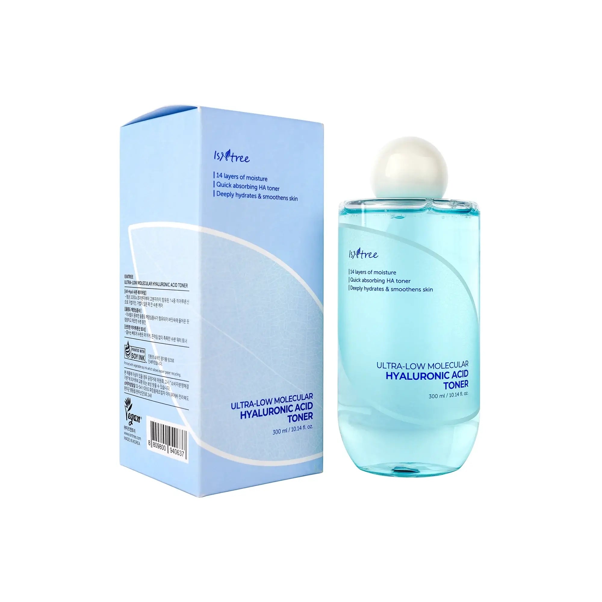 61435-Isntree Ultra-Low Molecular Hyaluronic Acid Toner 300ml +5